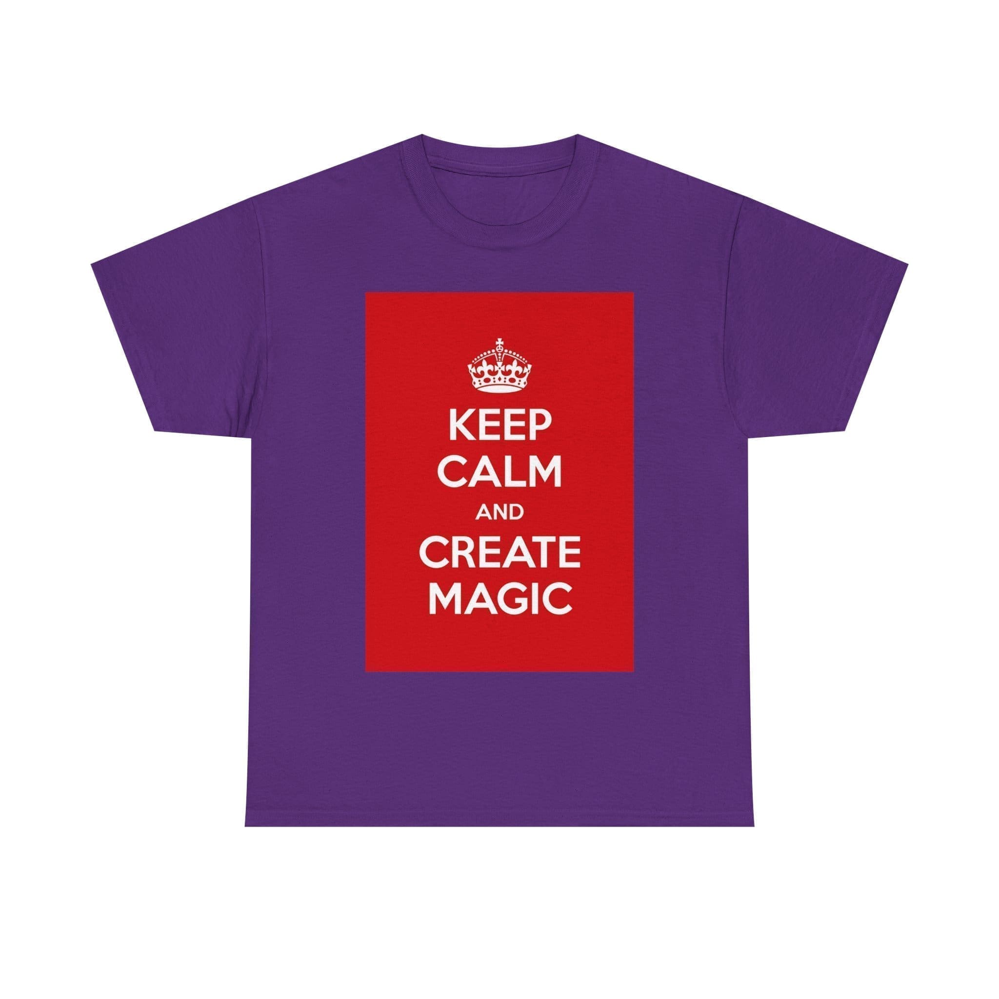 Keep Calm & create magic unisex heavy cotton tee Purple 2XL