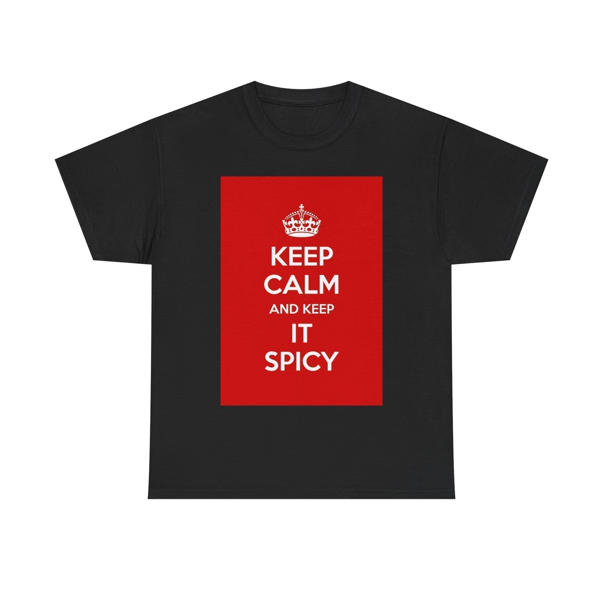Keep Calm & keep it spicy unisex heavy cotton tee Black