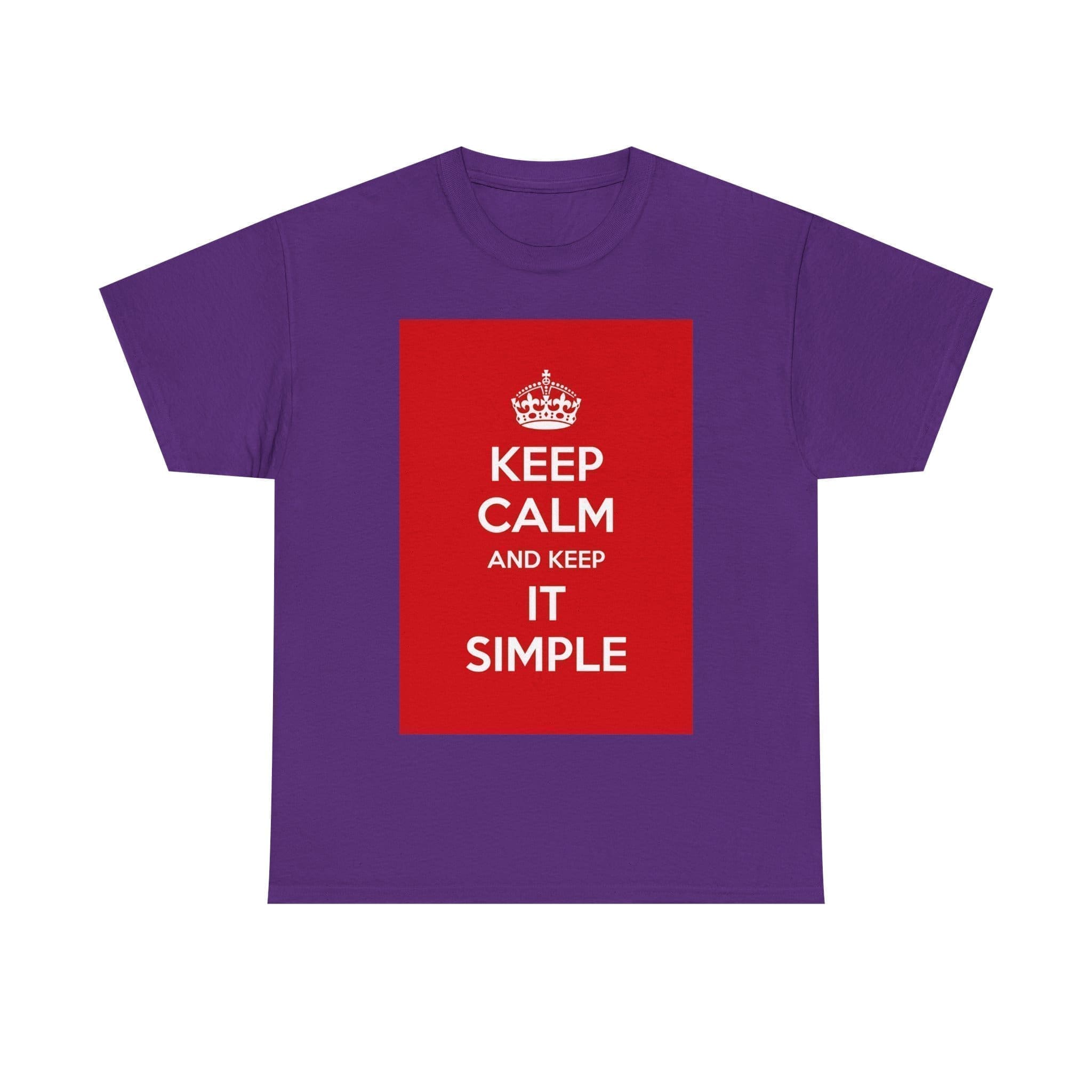 Keep Calm & keep it simple unisex heavy cotton tee Purple 2XL
