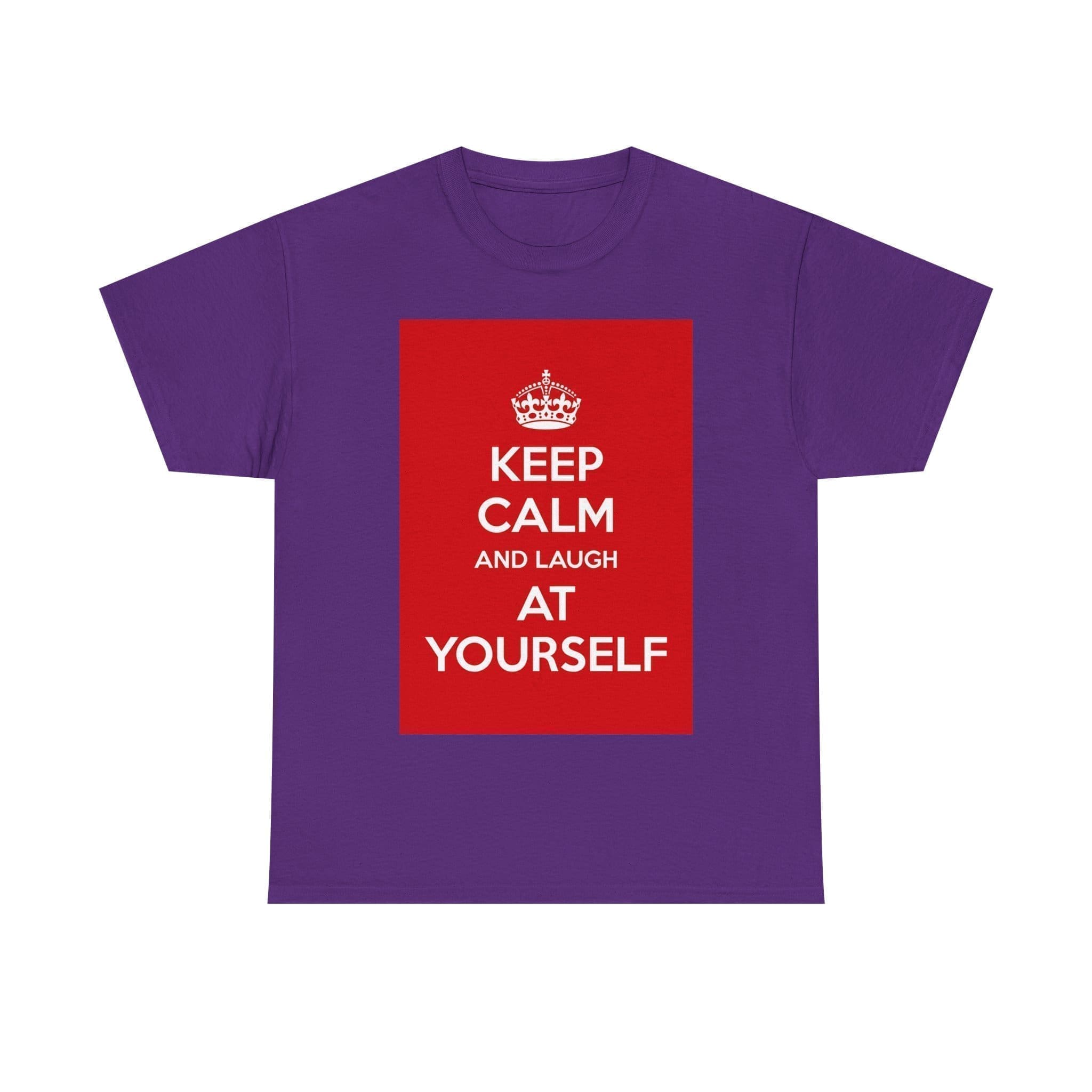 Keep Calm & laugh at yourself unisex heavy cotton tee Purple 2XL