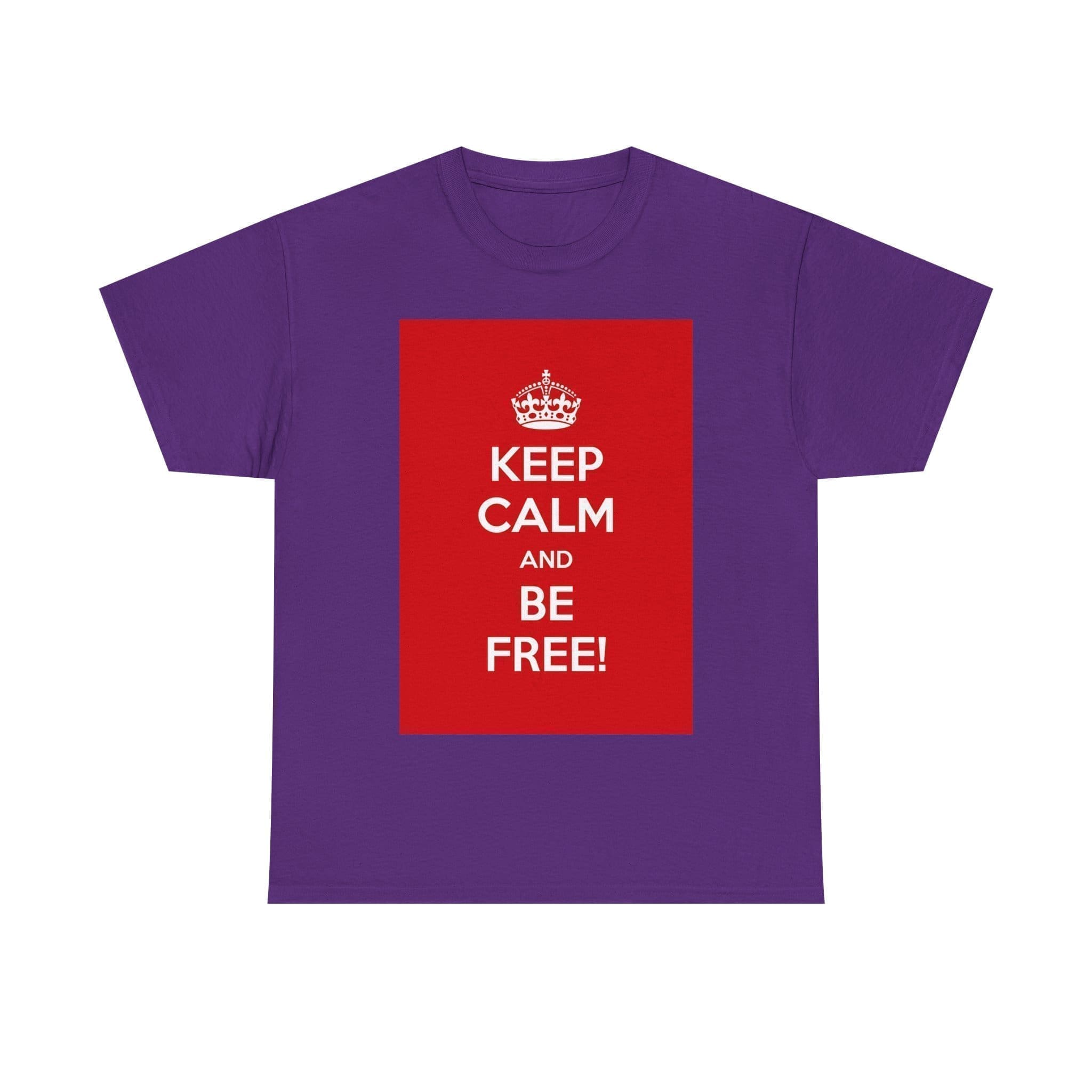 Keep Calm & be free unisex heavy cotton tee Purple 2XL