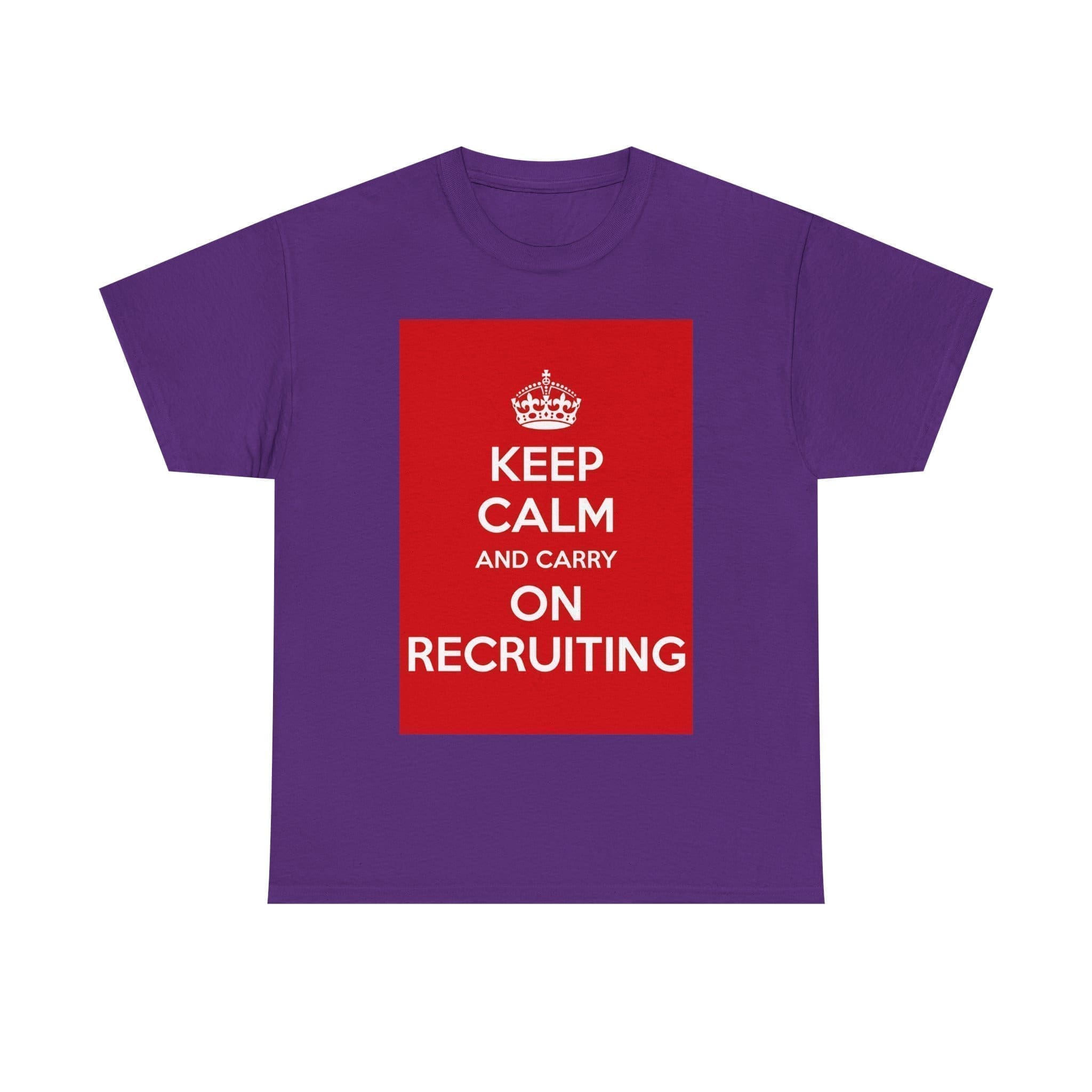 Keep Calm & carry on recruiting unisex heavy cotton tee Purple 2XL