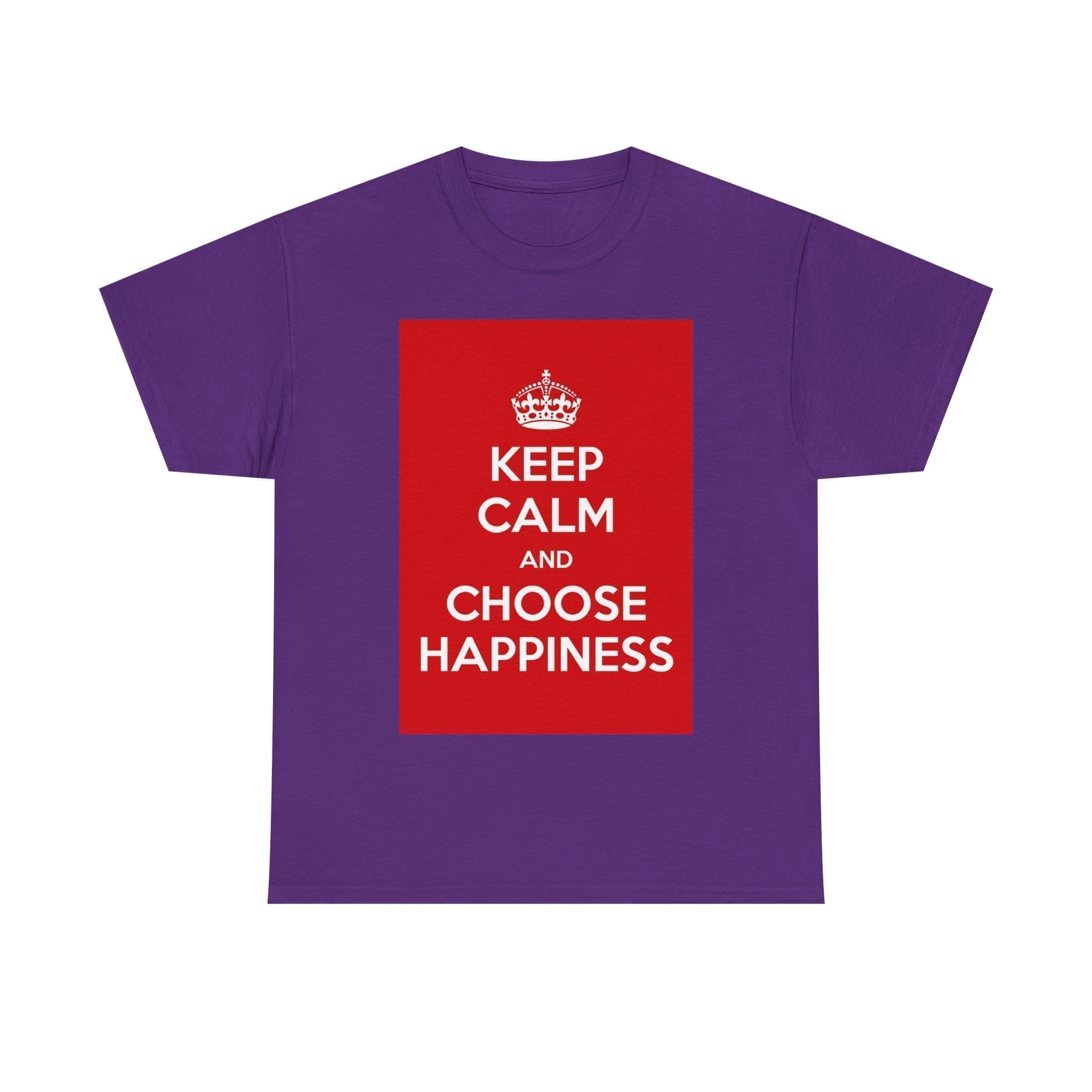 Keep Calm & choose hapiness unisex heavy cotton tee Purple 2XL