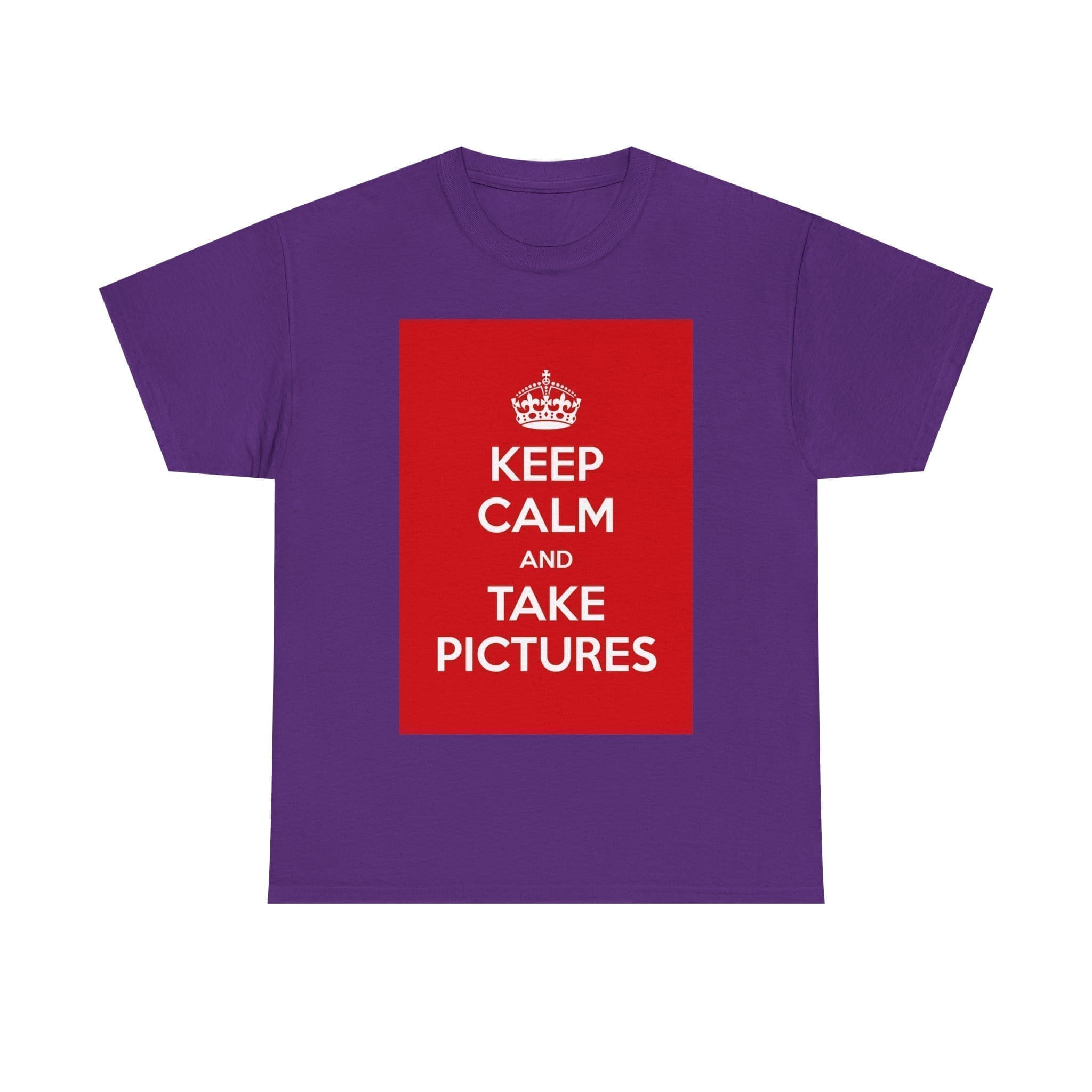 Keep Calm & take pictures unisex heavy cotton tee Purple 2XL
