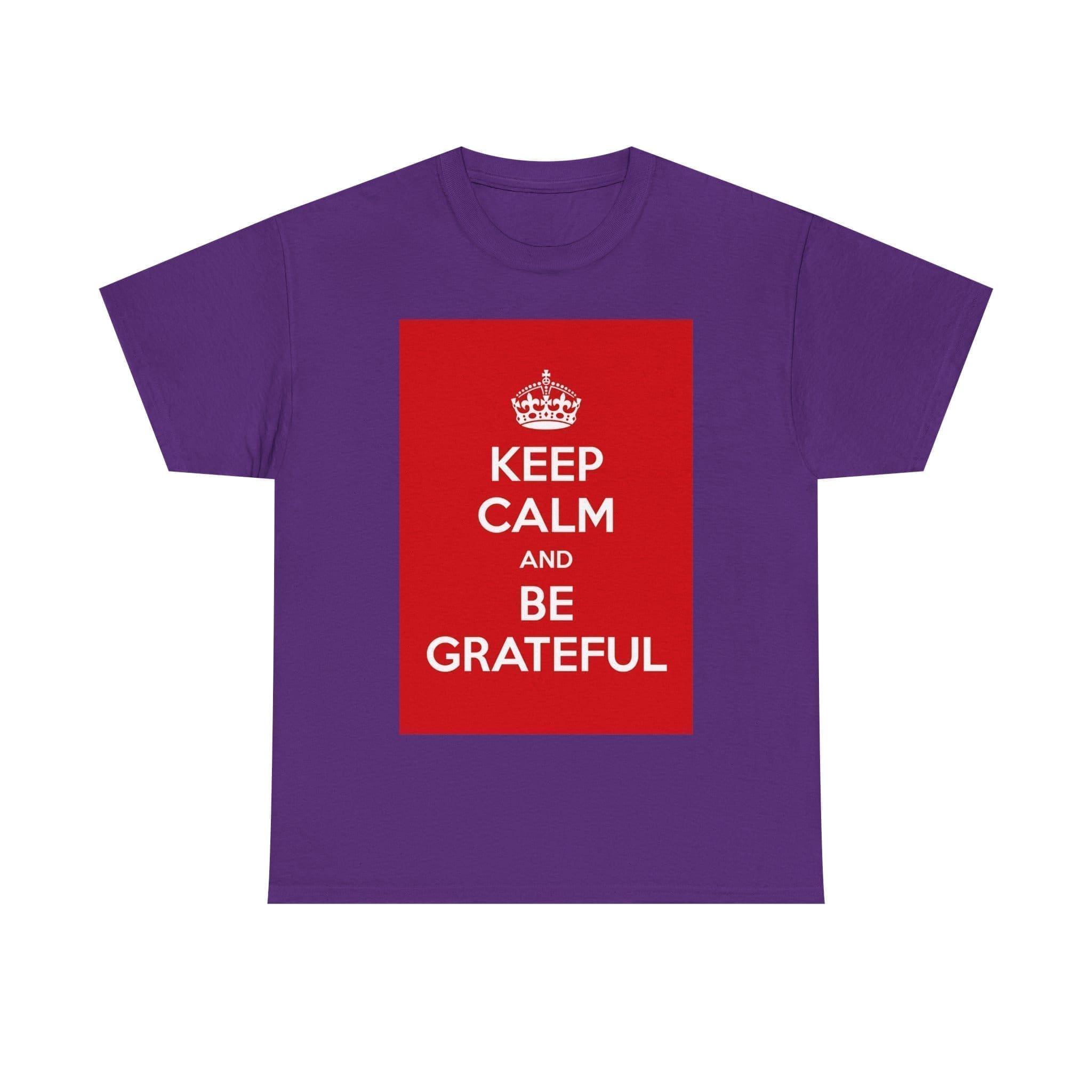 Keep Calm & be grateful unisex heavy cotton tee Purple 2XL
