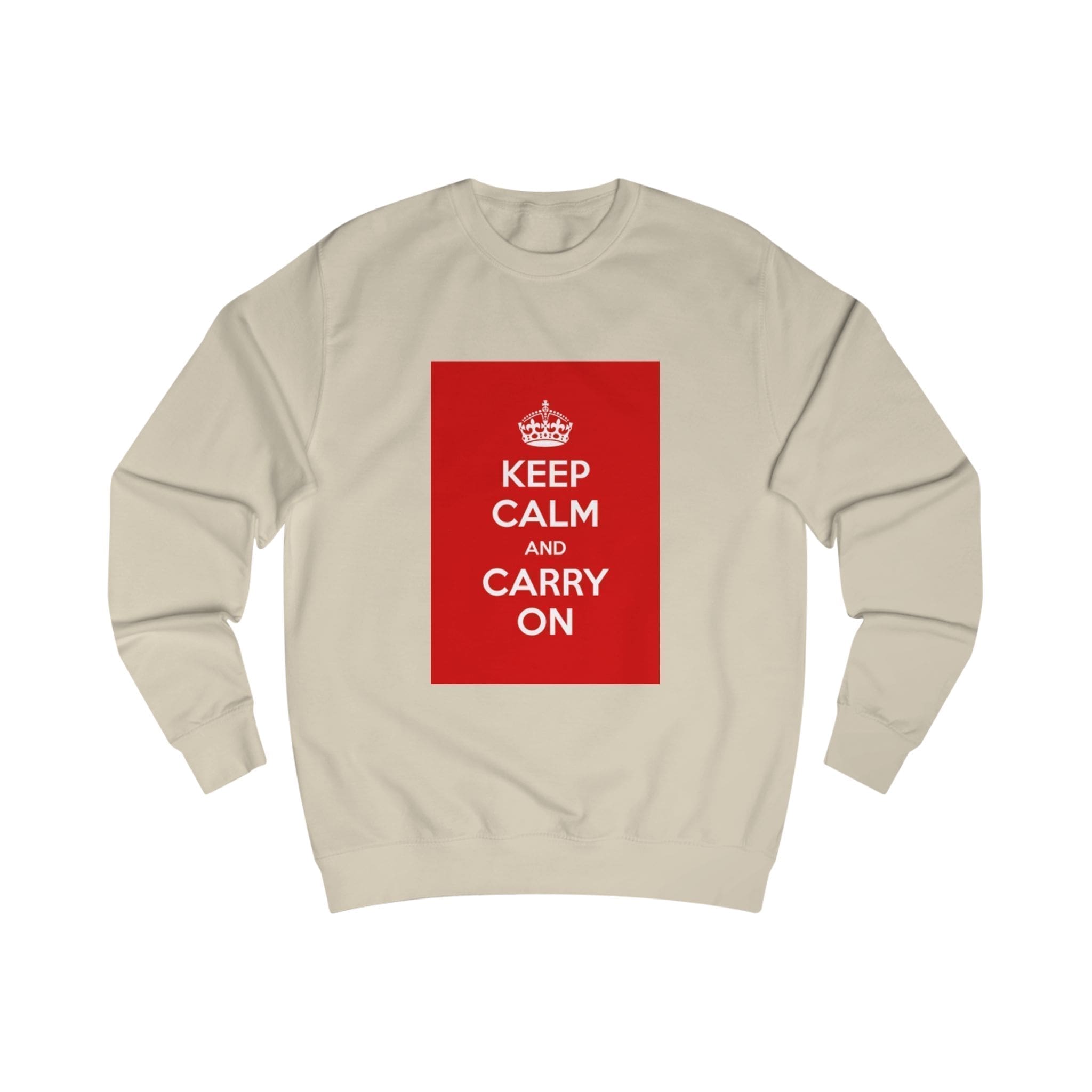 Keep Calm and Carry On Sweatshirt Desert Sand XS Keep Calm and Carry On Sweatshirt Desert Sand XS