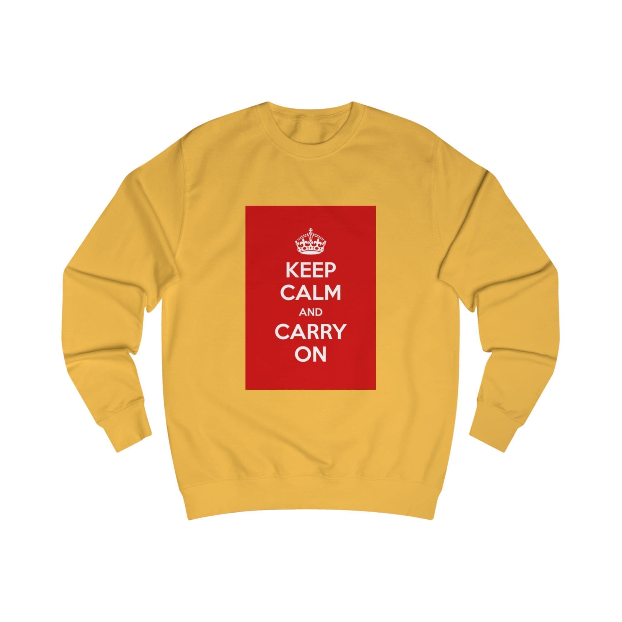 Keep Calm and Carry On Sweatshirt Gold 2XL Keep Calm and Carry On Sweatshirt Gold 2XL