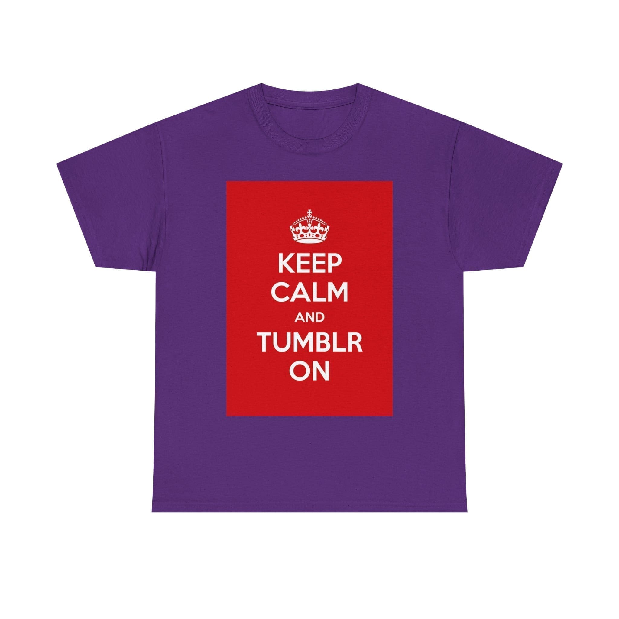 Keep Calm & tumblr on unisex heavy cotton tee Purple 2XL
