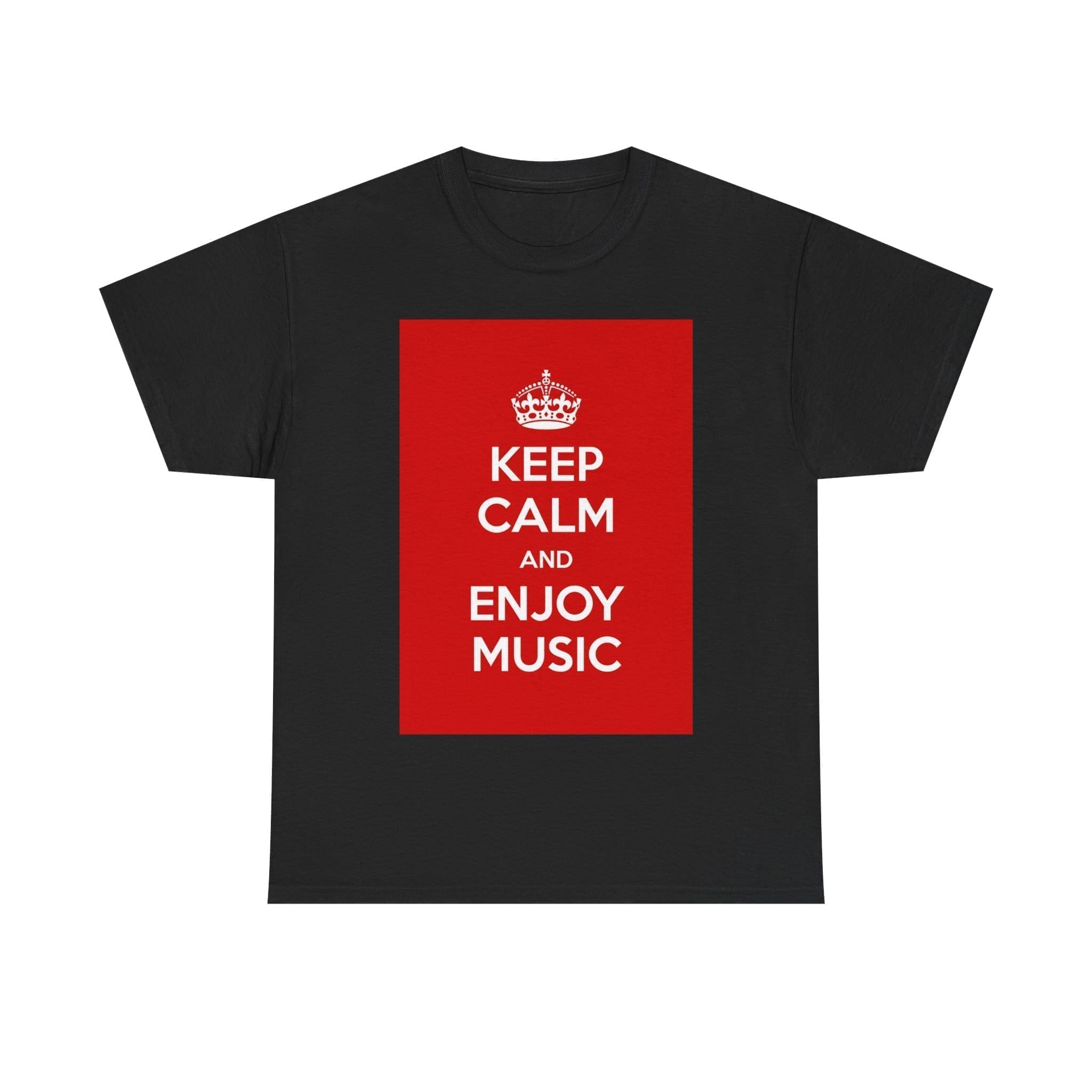 Keep Calm & enjoy music unisex heavy cotton tee Black 5XL Keep Calm & enjoy music unisex heavy cotton tee Black 5XL