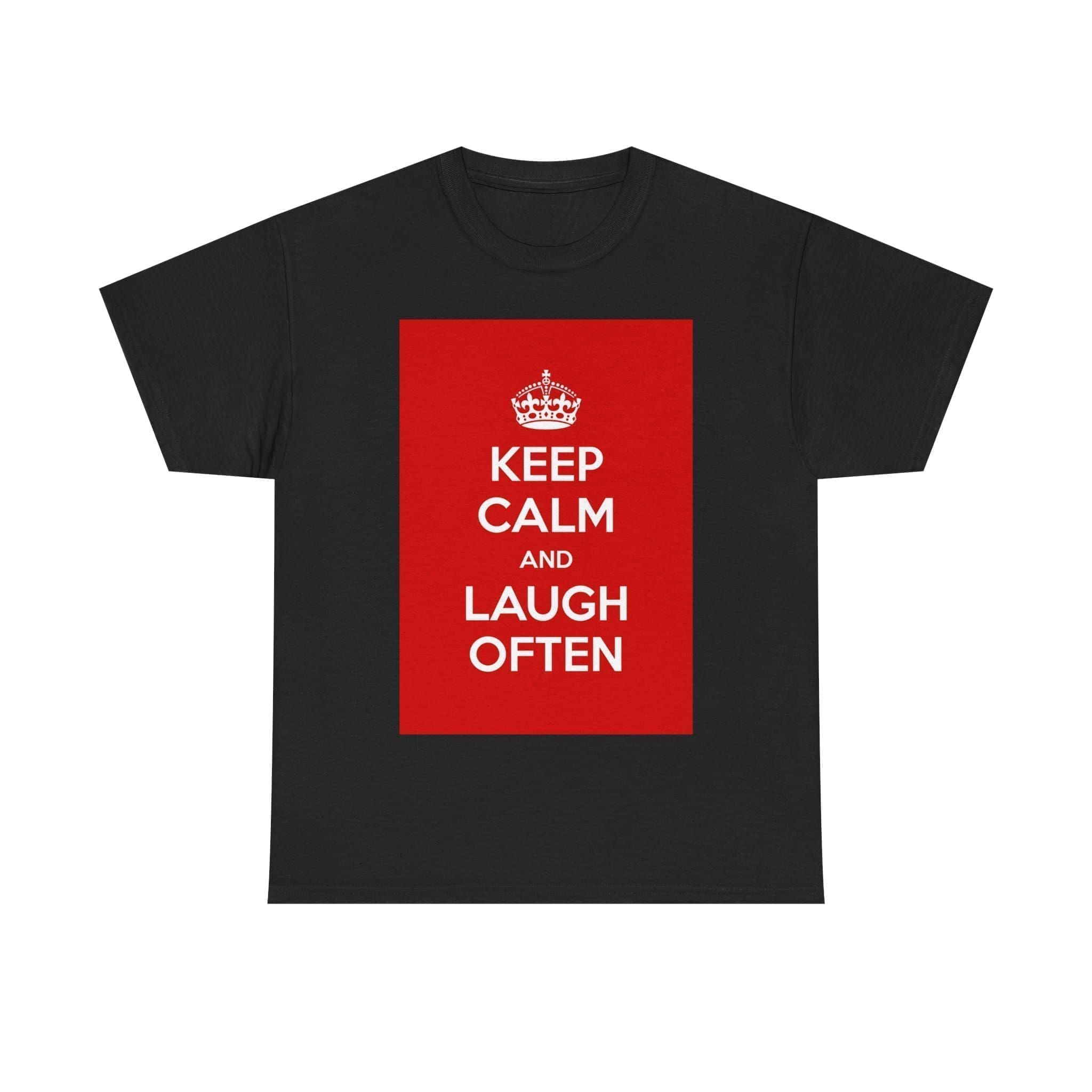 Keep Calm & laugh often unisex heavy cotton tee Black 5XL