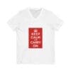 Keep Calm and Carry On V-Neck Tee White 2XL