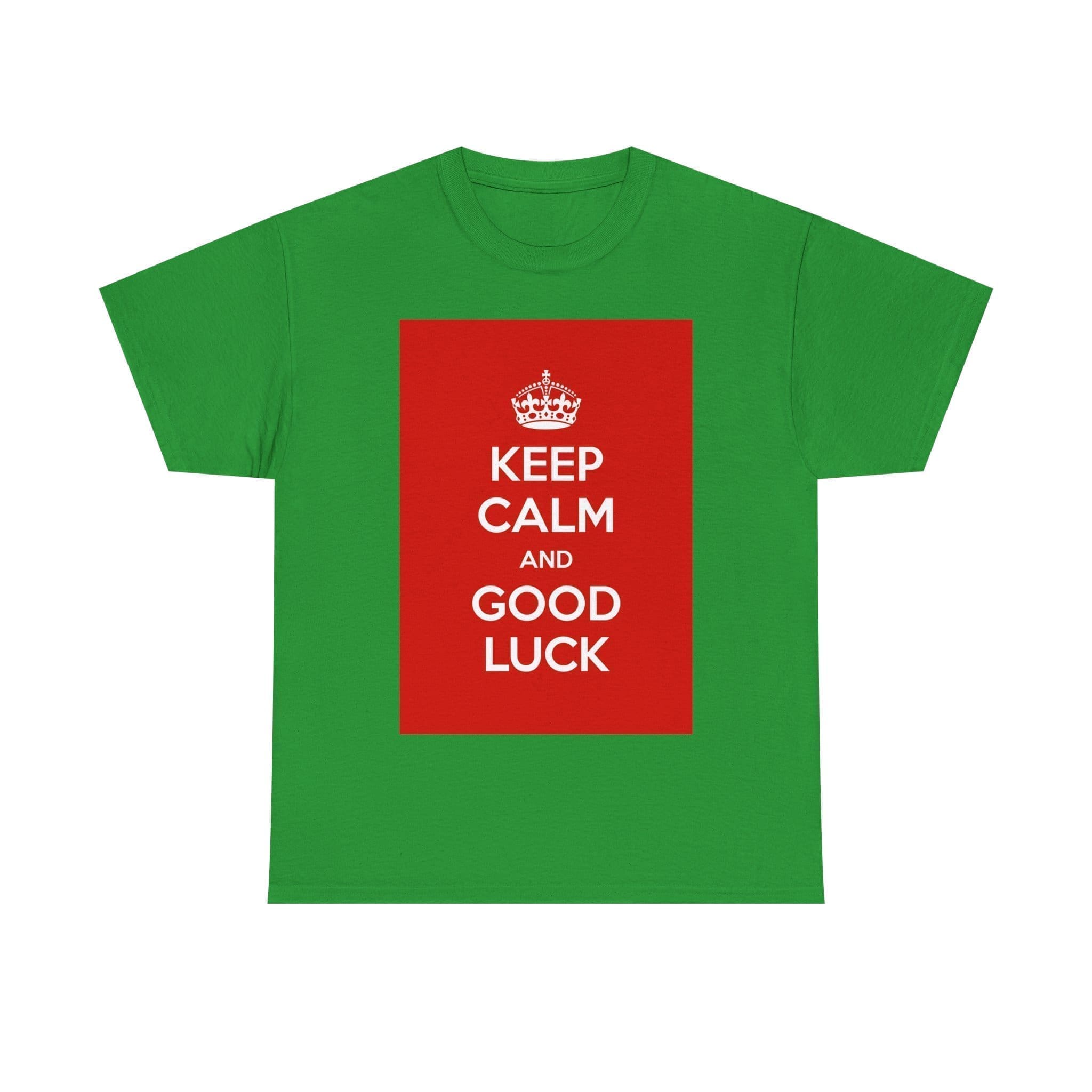 Keep Calm & good luck unisex heavy cotton tee Irish Green 3XL