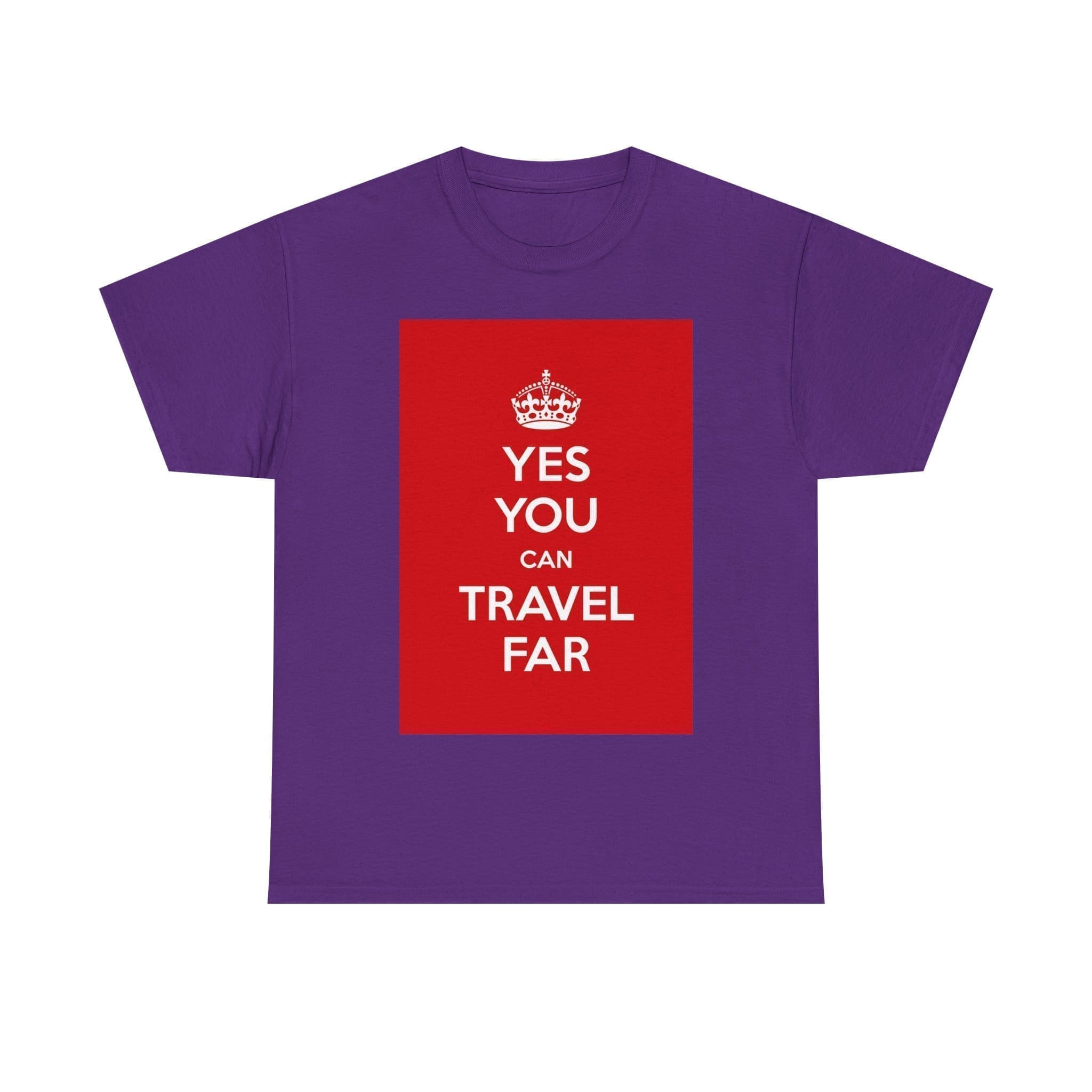 Yes You can travel far unisex heavy cotton tee Purple 2XL Yes You can travel far unisex heavy cotton tee Purple 2XL