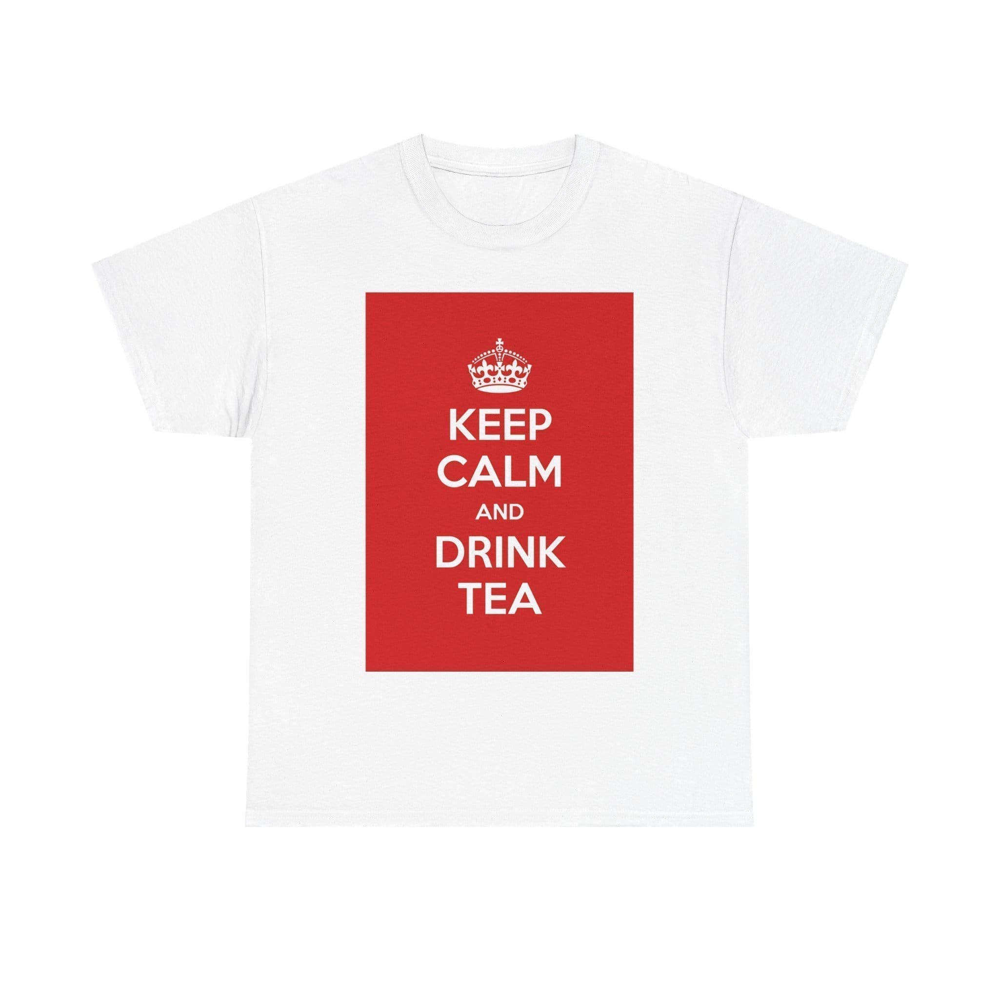 Keep Calm & drink tea unisex heavy cotton tee White 5XL