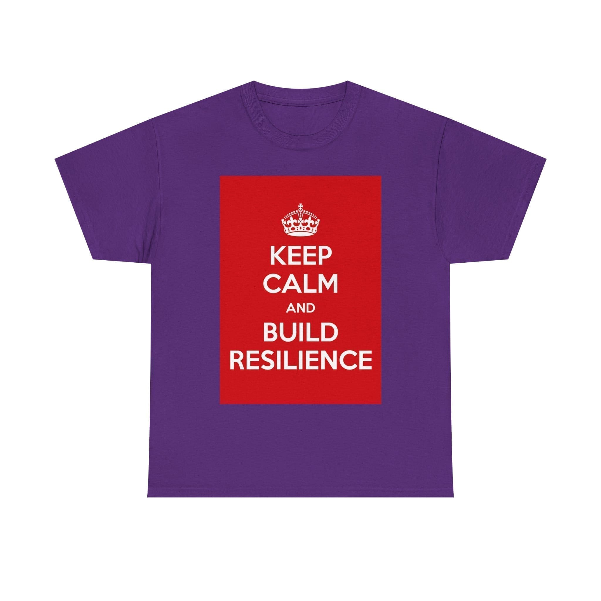 Keep Calm & build resilience unisex heavy cotton tee Purple 2XL