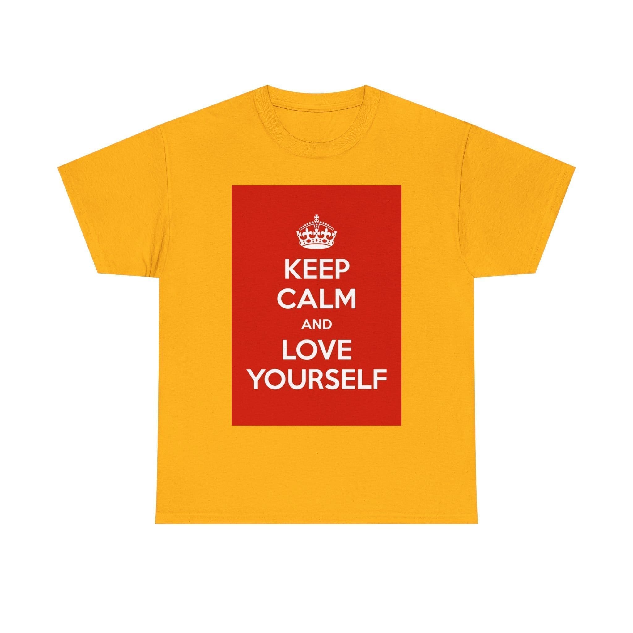 Keep Calm & love yourself unisex heavy cotton tee Gold 5XL