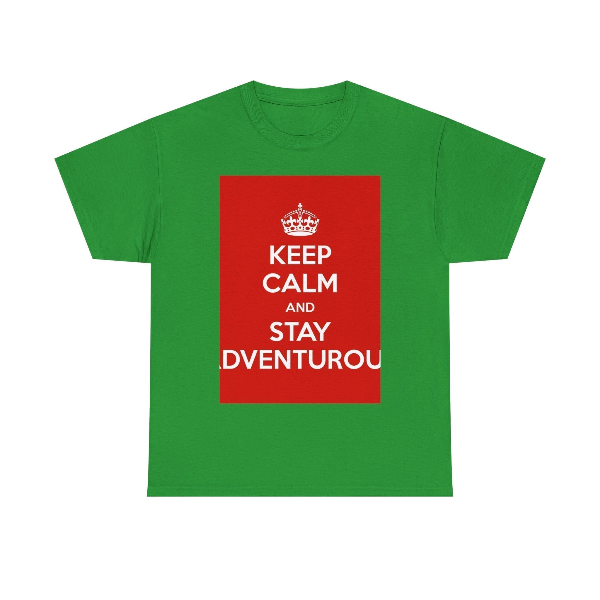 Keep Calm & stay adventurou unisex heavy cotton tee Irish Green 3XL