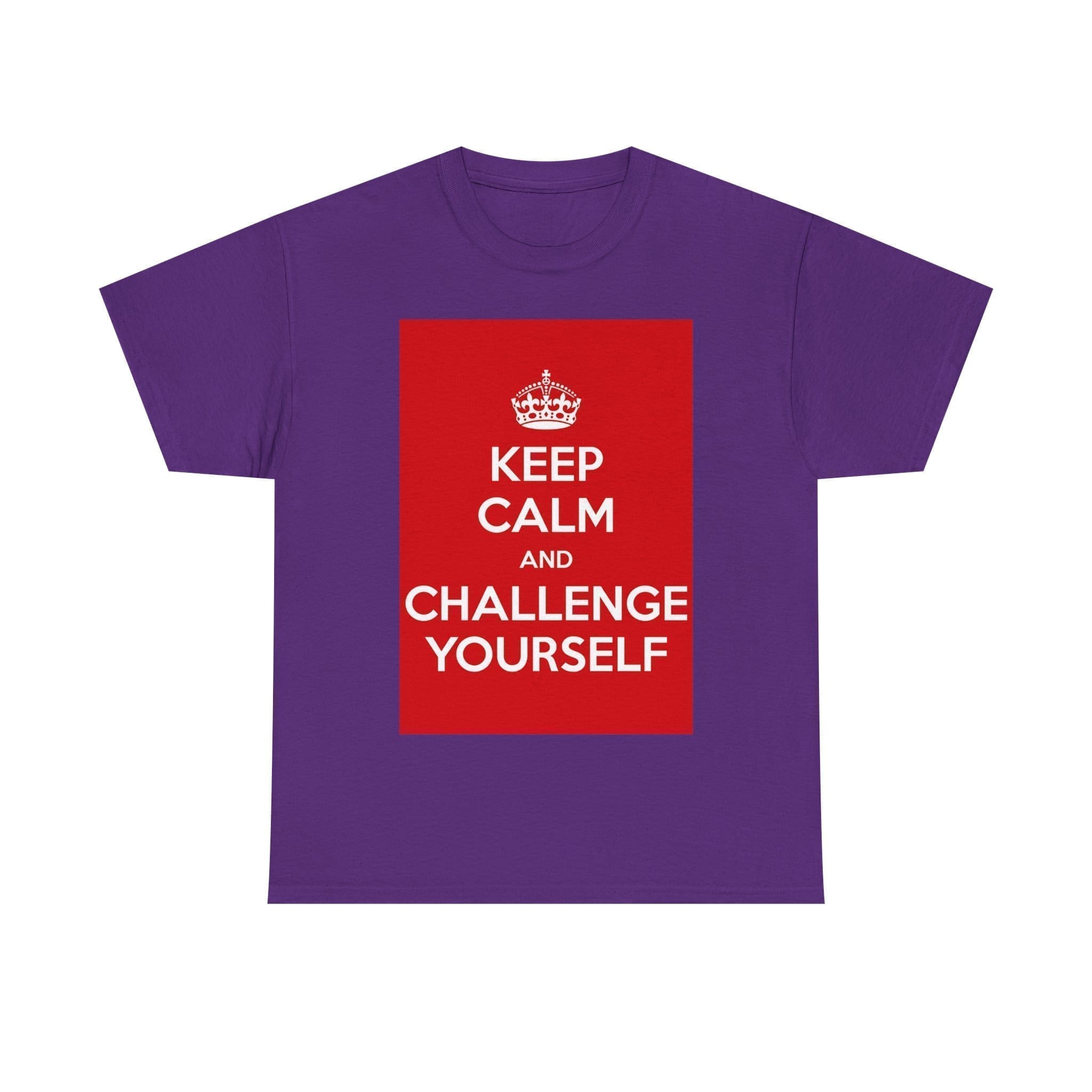 Keep Calm & challenge yourself unisex heavy cotton tee Purple 2XL