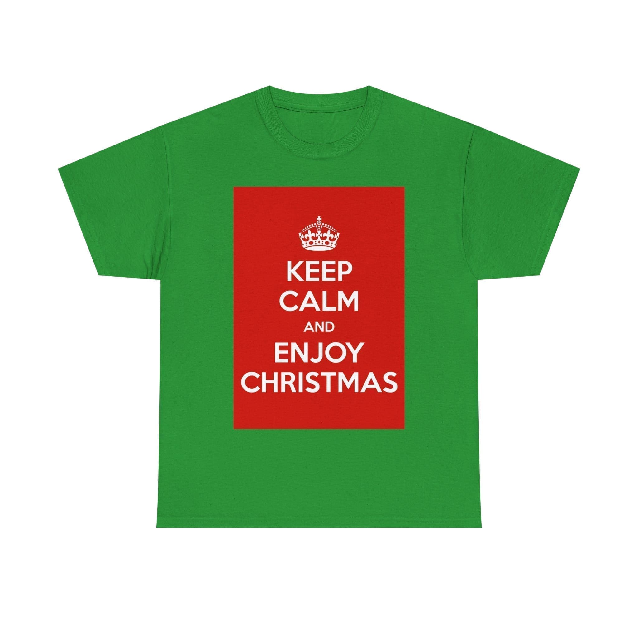 Keep Calm & enjoy christmas unisex heavy cotton tee Irish Green 3XL