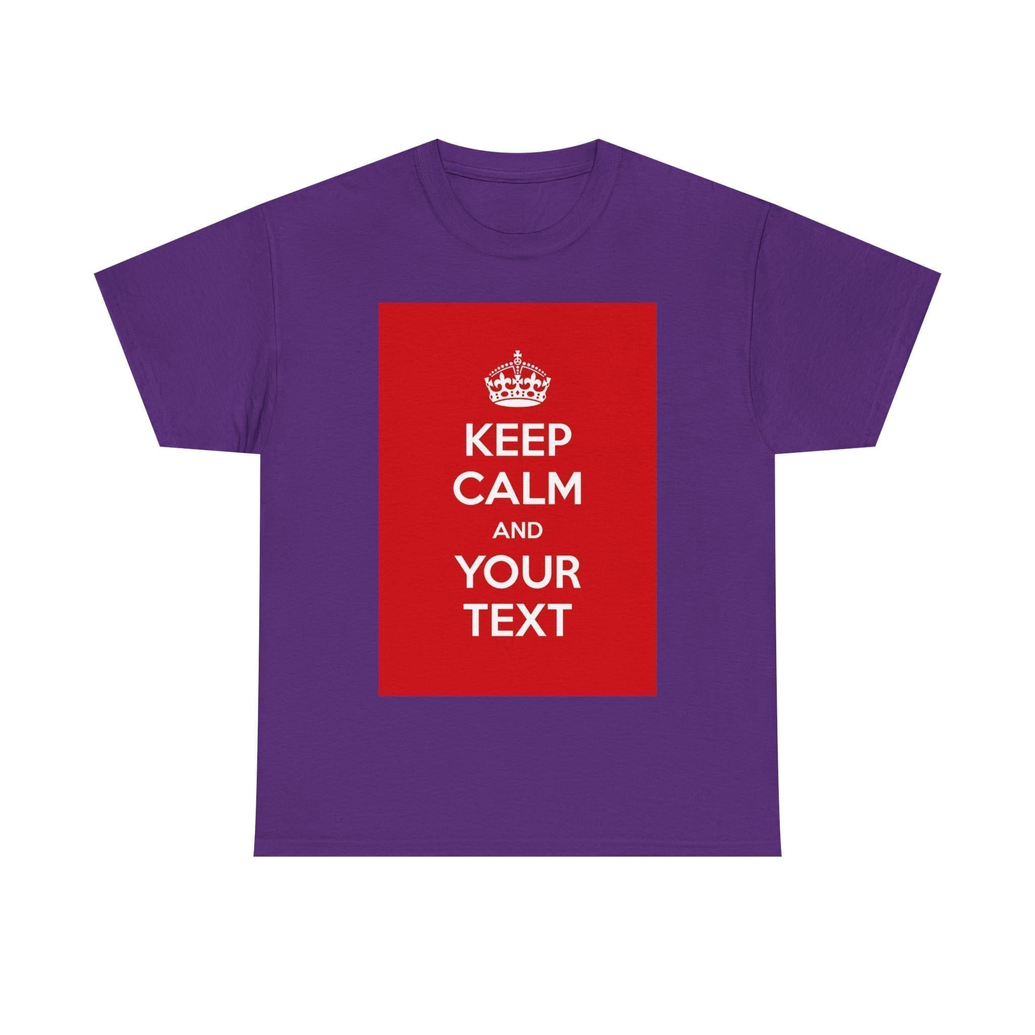 Keep Calm & your text unisex heavy cotton tee Purple 2XL Keep Calm & your text unisex heavy cotton tee Purple 2XL