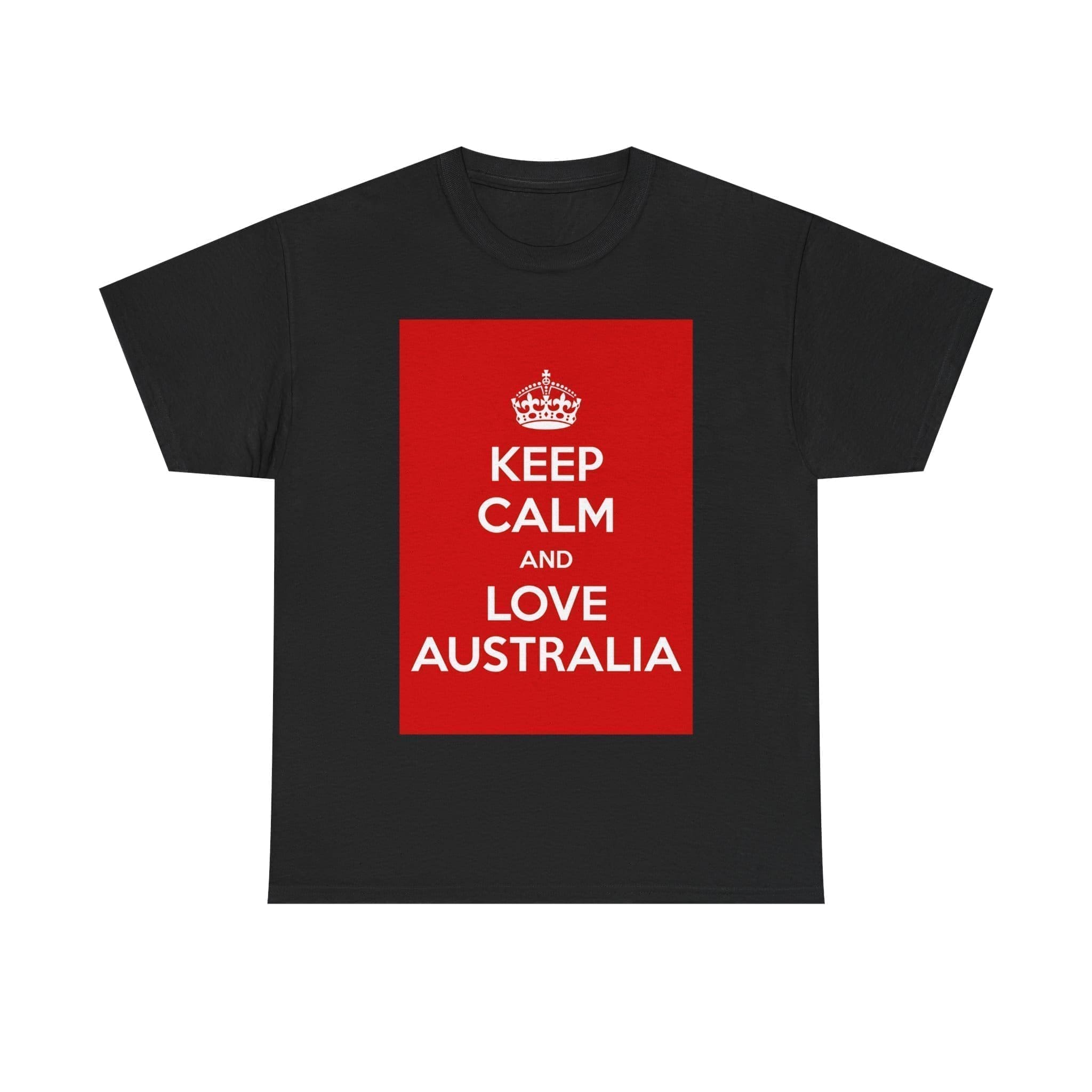 Keep Calm & love australia unisex heavy cotton tee Black 5XL Keep Calm & love australia unisex heavy cotton tee Black 5XL