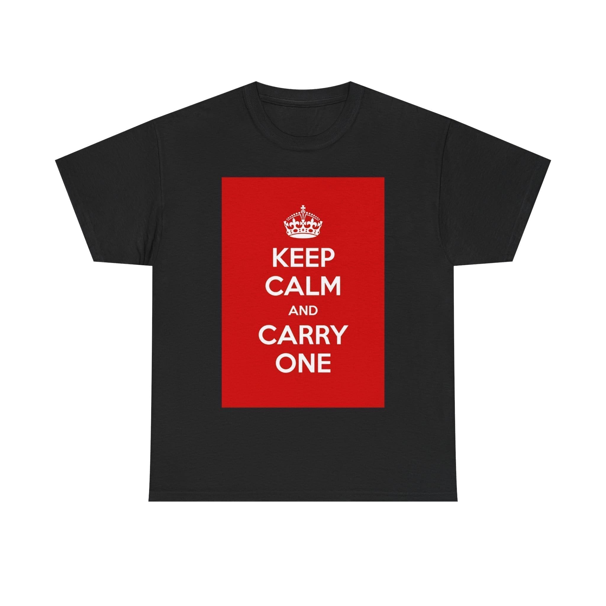 Keep Calm & carry one unisex heavy cotton tee Black 5XL