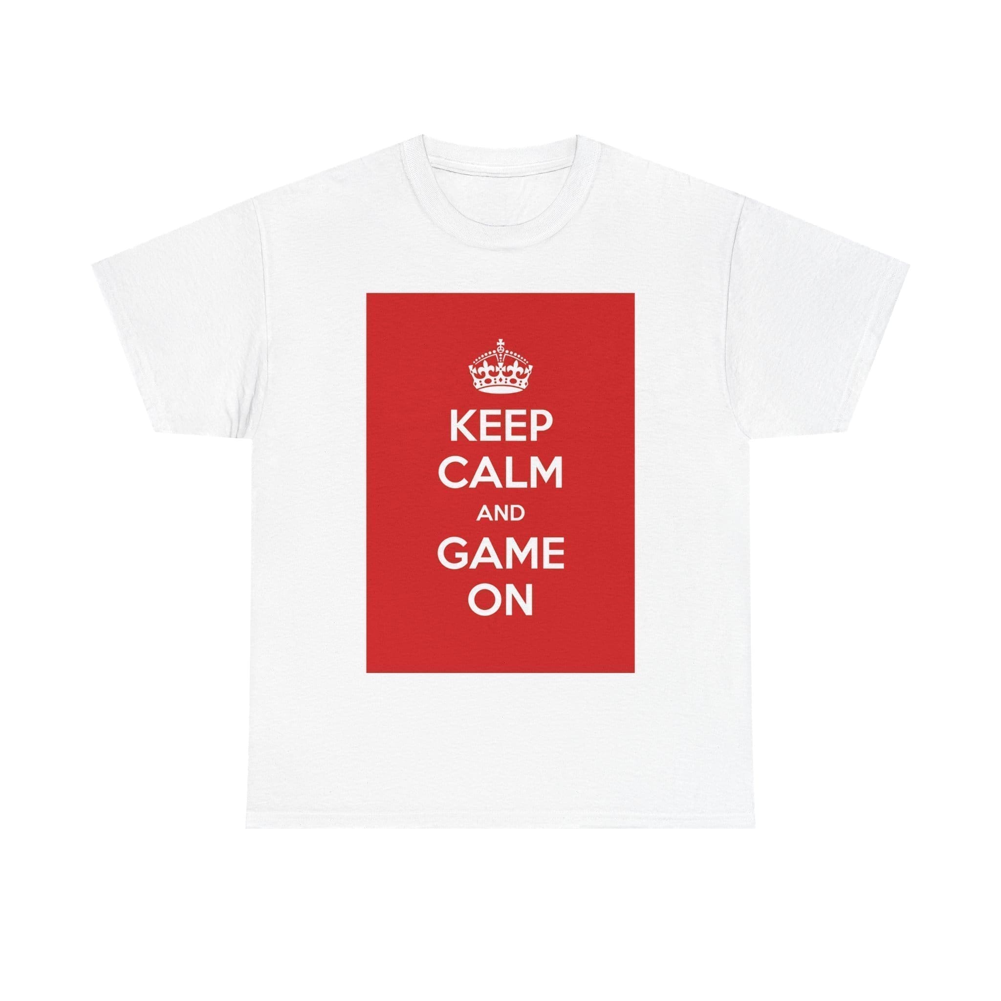 Keep Calm & game on unisex heavy cotton tee White 5XL