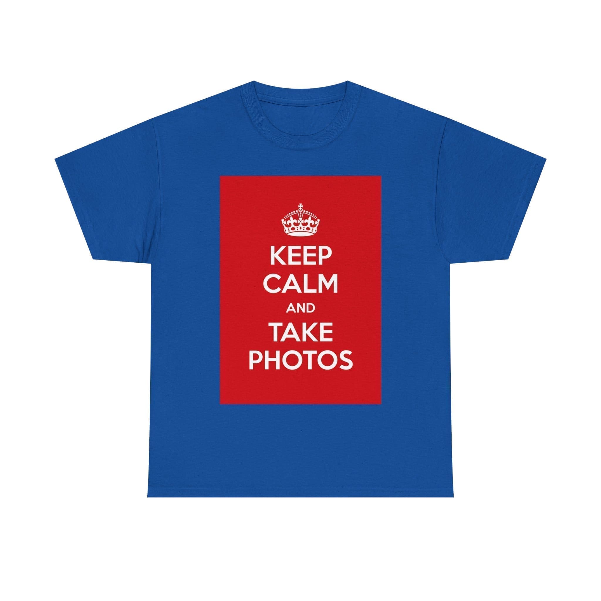Keep Calm & take photos unisex heavy cotton tee Royal 5XL Keep Calm & take photos unisex heavy cotton tee Royal 5XL