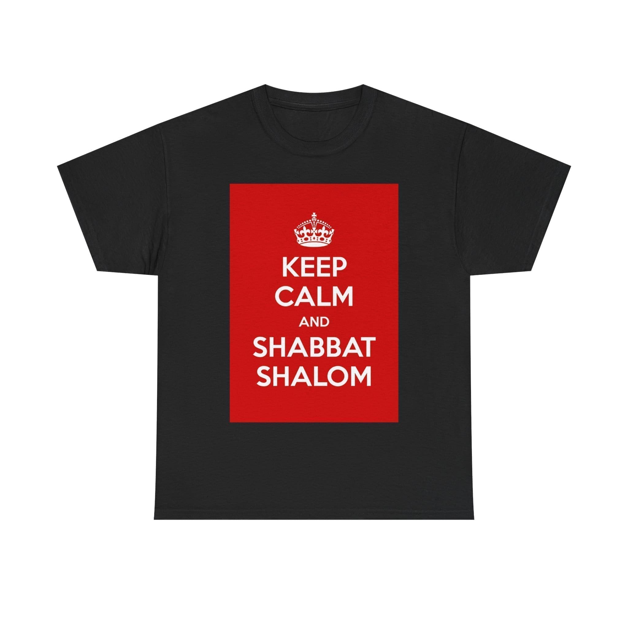 Keep Calm & shabbat shalom unisex heavy cotton tee Black 5XL