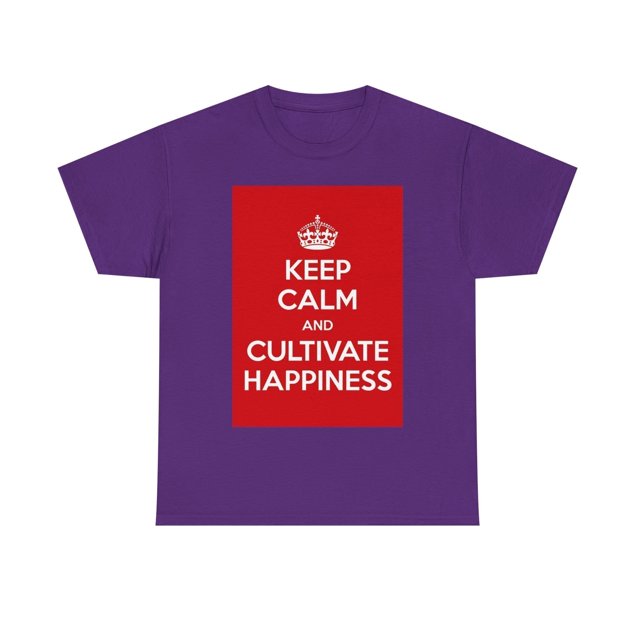 Keep Calm & cultivate happiness unisex heavy cotton tee Purple 2XL