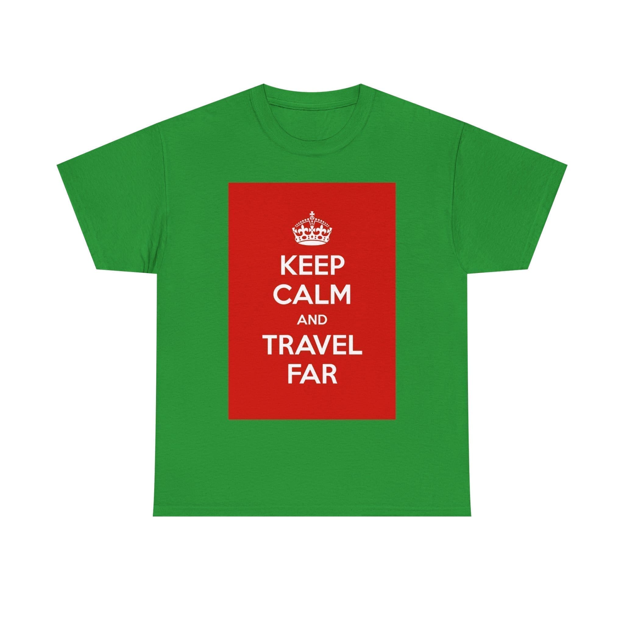 Keep Calm & travel far unisex heavy cotton tee Irish Green 3XL Keep Calm & travel far unisex heavy cotton tee Irish Green 3XL