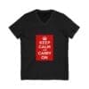 Keep Calm and Carry On V-Neck Tee Black 2XL