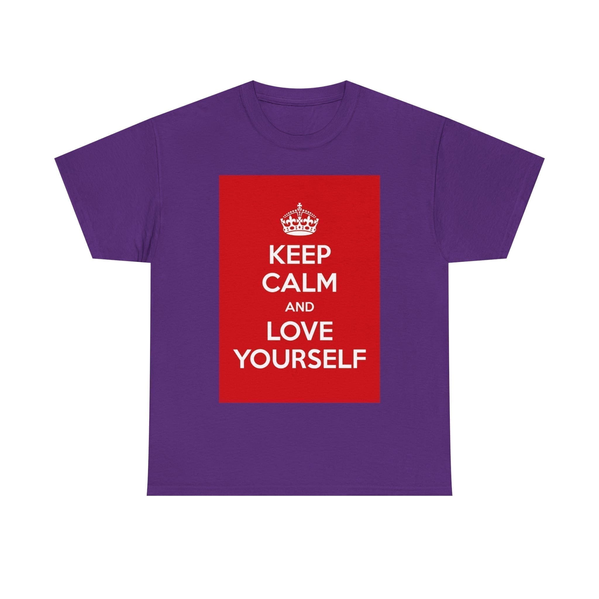 Keep Calm & love yourself unisex heavy cotton tee Purple 2XL