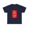 Keep Calm and Carry On T-Shirt Navy 5XL