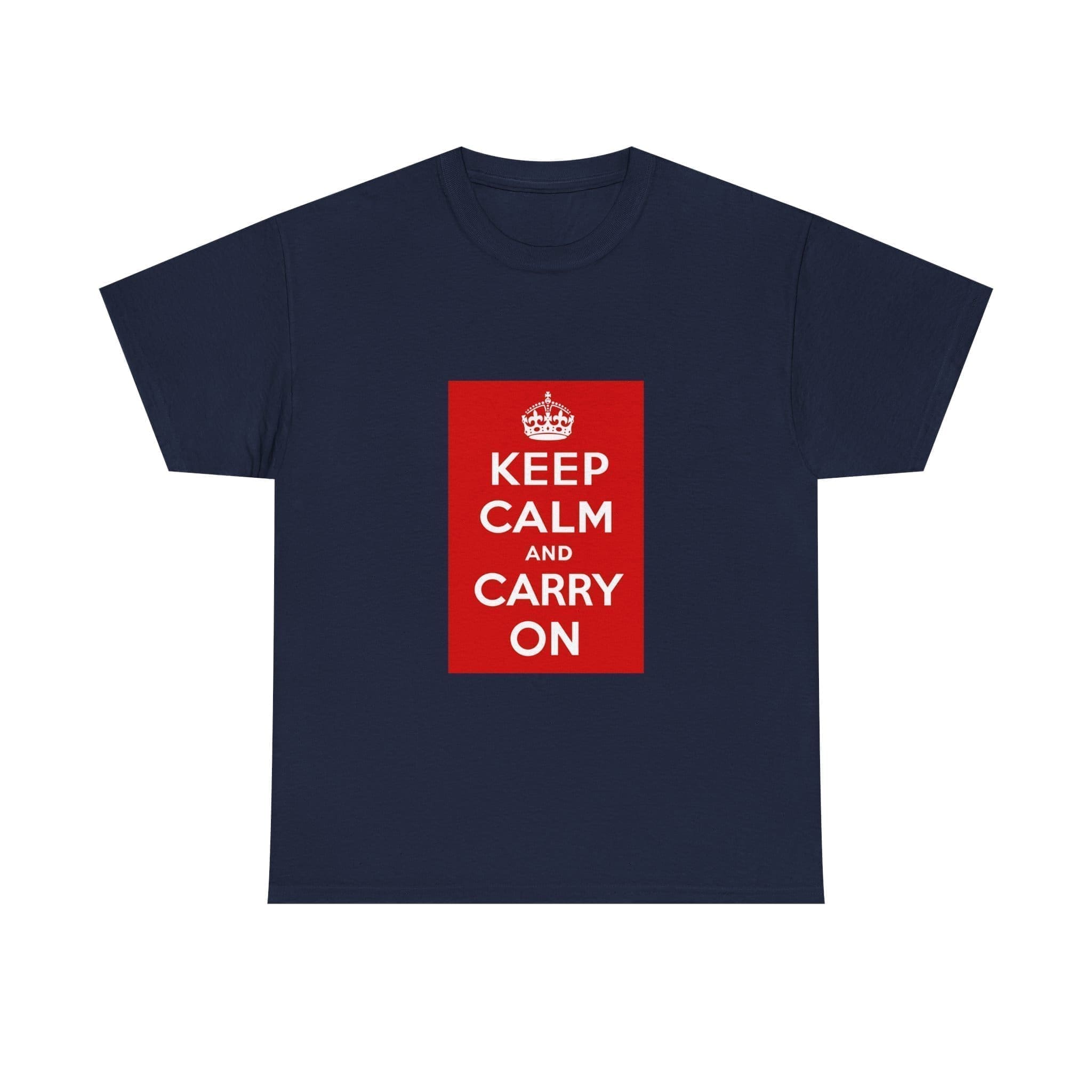 Keep Calm and Carry On T-Shirt Navy 5XL