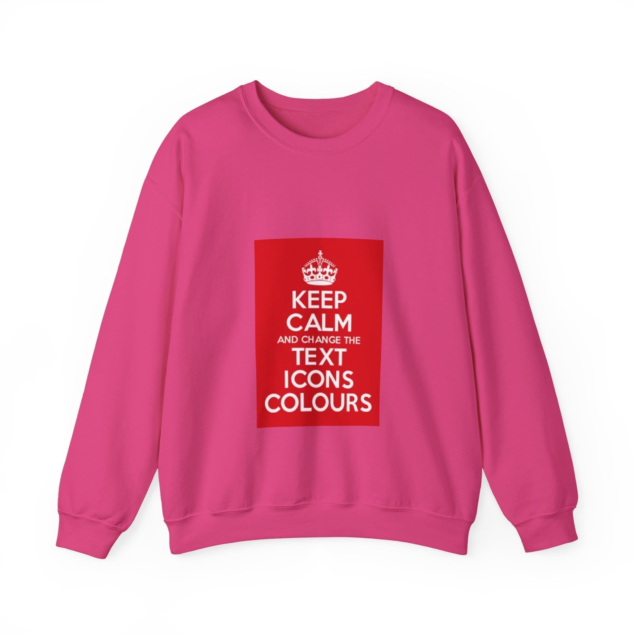 Keep Calm customizable crewneck sweatshirt Heliconia S