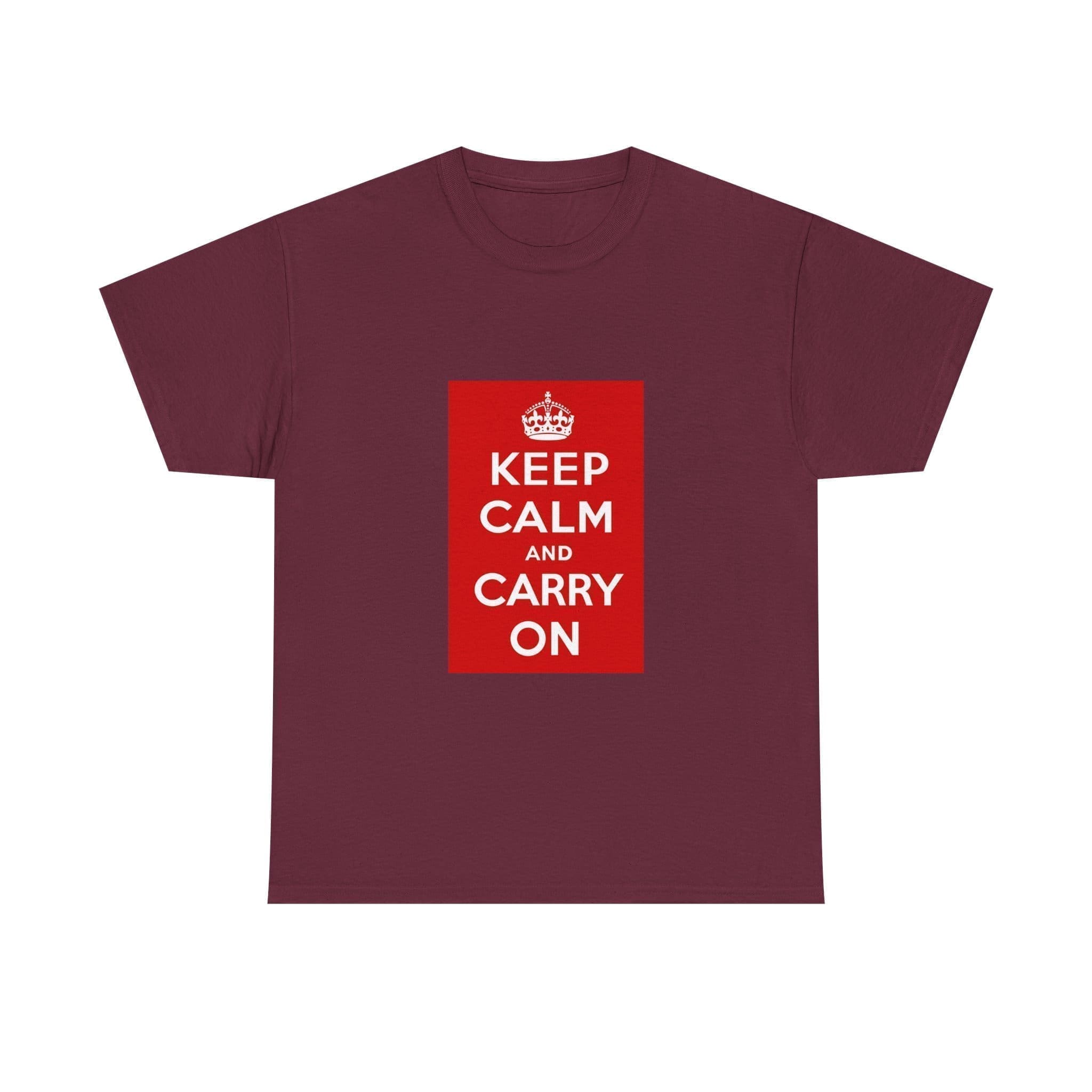 Keep Calm and Carry On T-Shirt Maroon 3XL