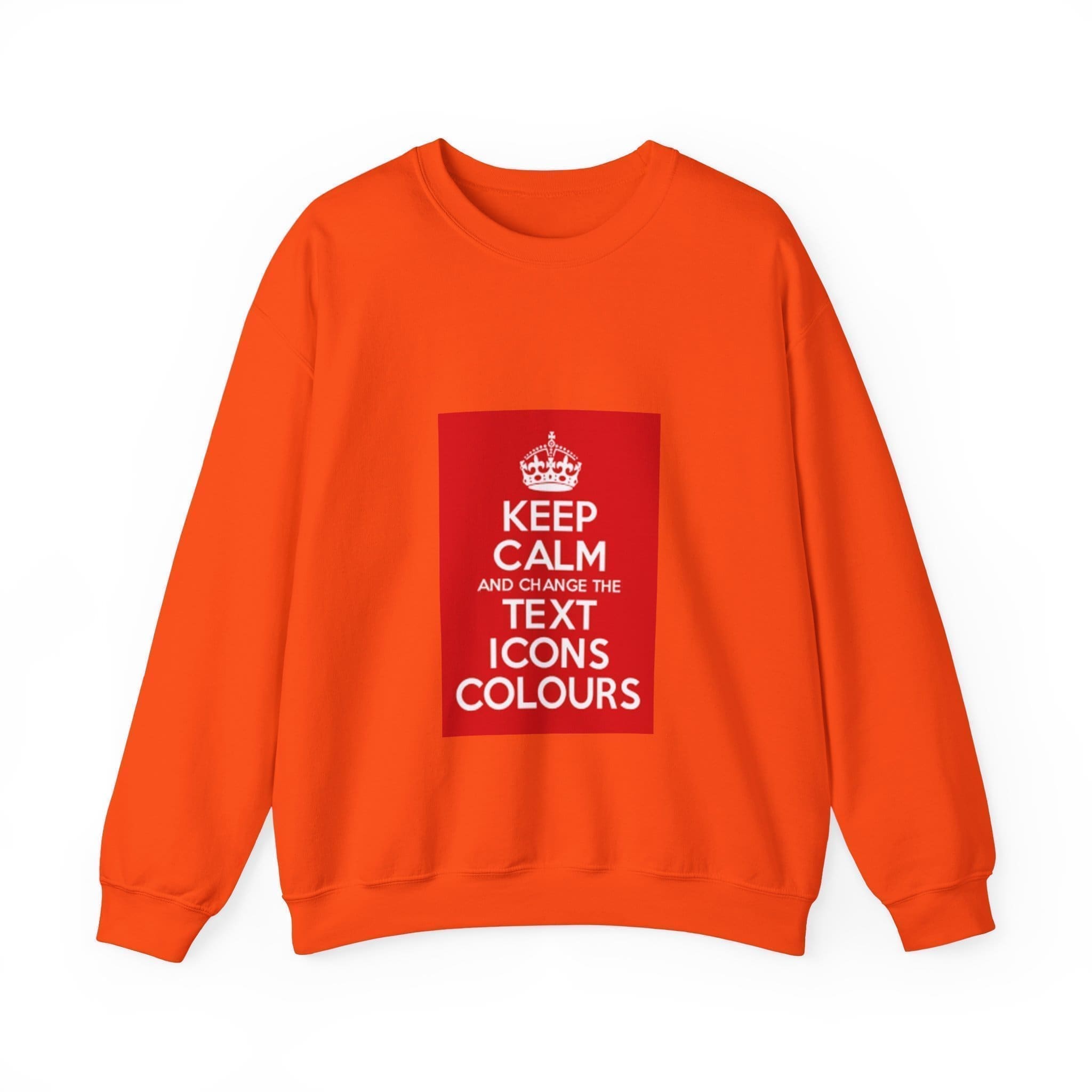 Keep Calm customizable crewneck sweatshirt Orange 2XL
