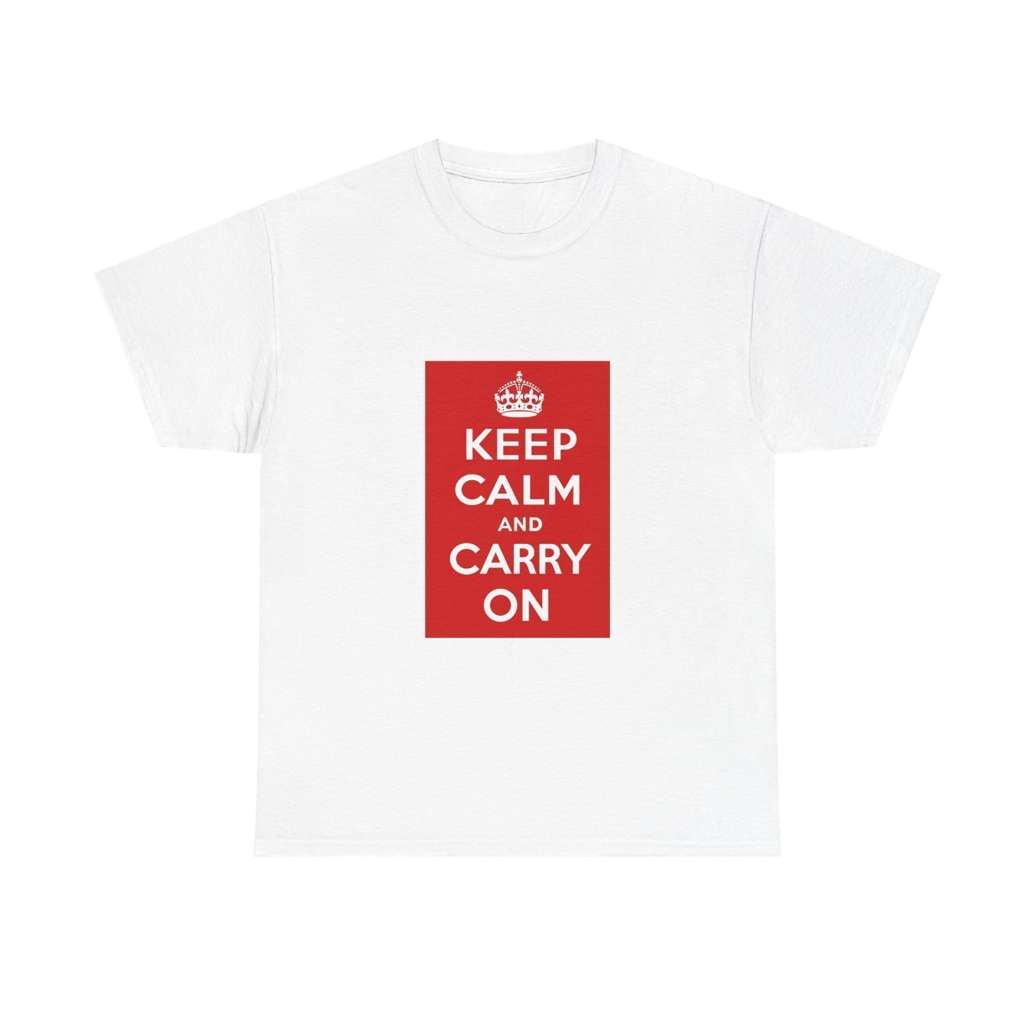 Keep Calm and Carry On T-Shirt White 5XL