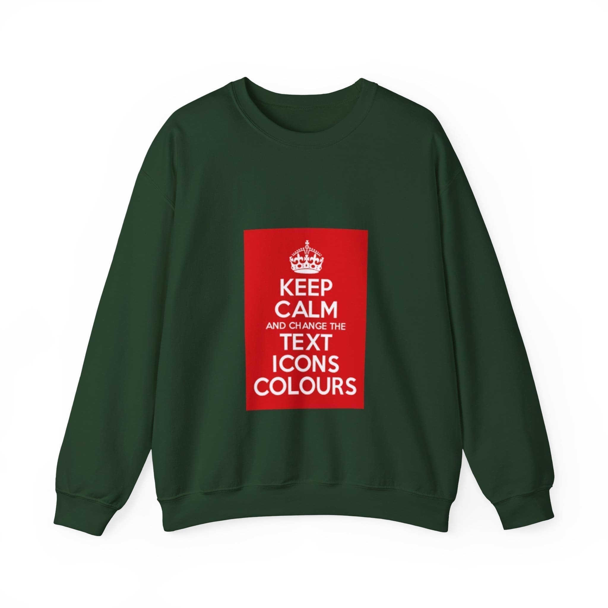 Keep Calm customizable crewneck sweatshirt Forest Green 3XL