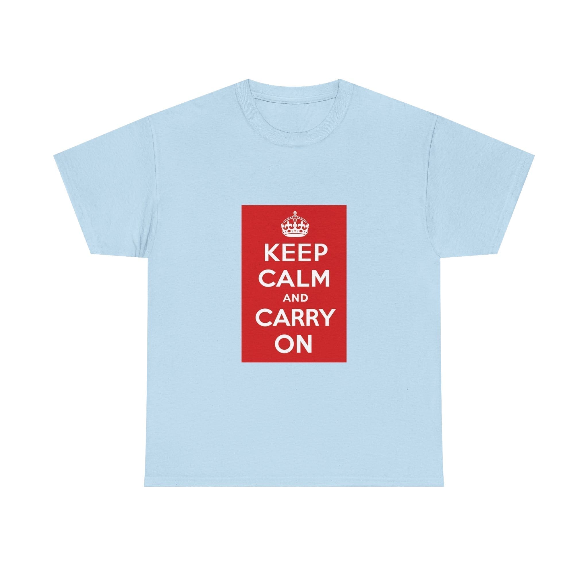 Keep Calm and Carry On T-Shirt Light Blue 3XL