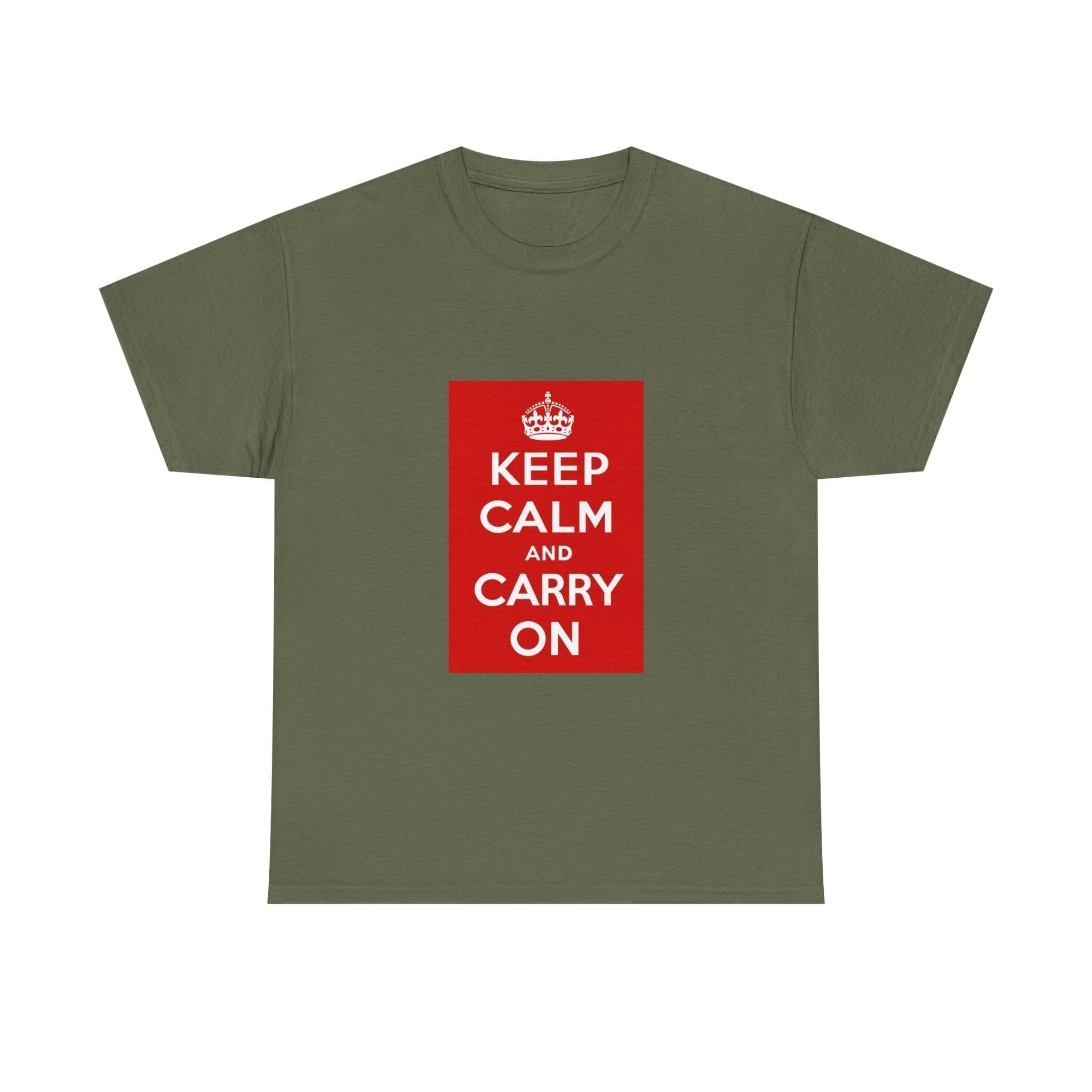 Keep Calm and Carry On T-Shirt Military Green 4XL