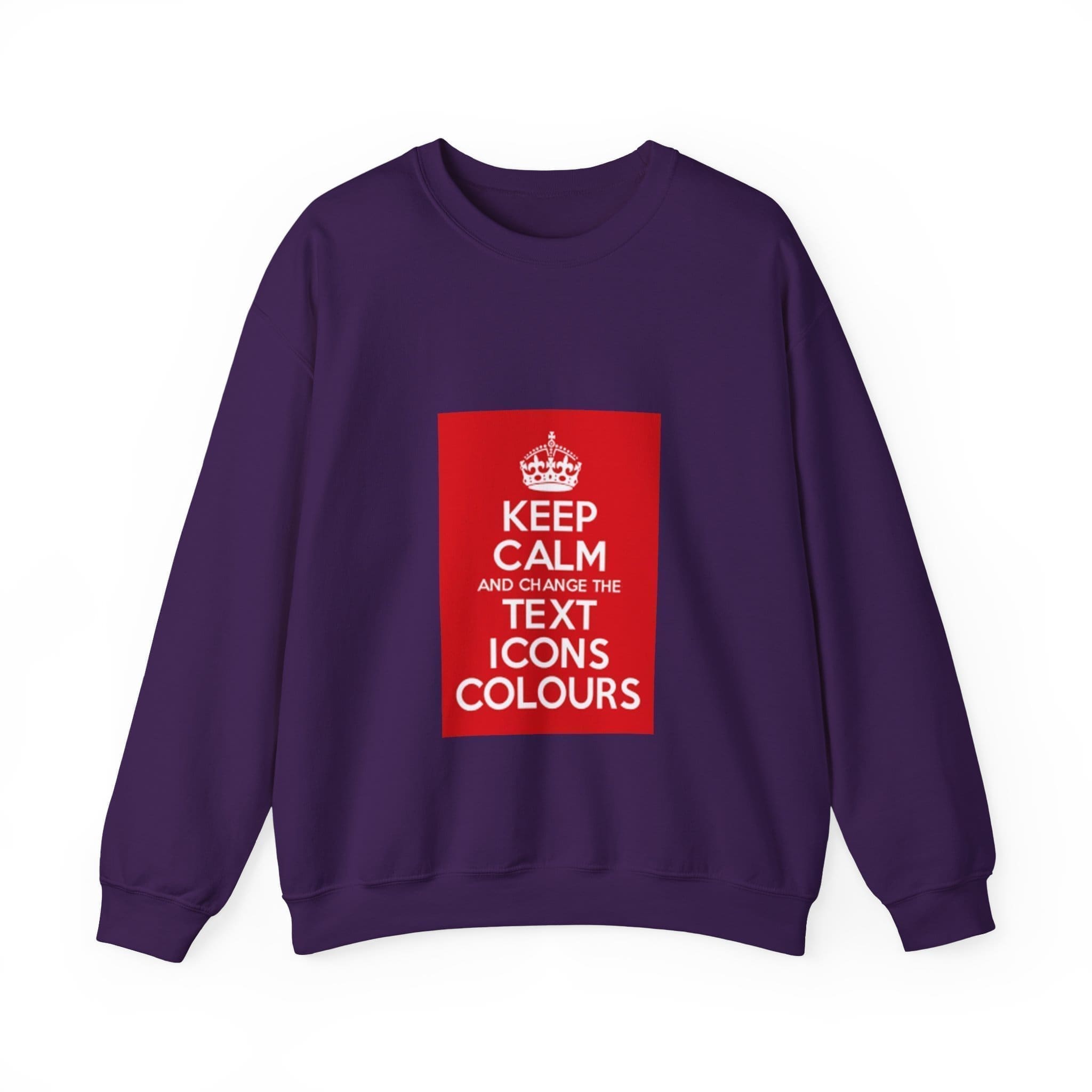 Keep Calm customizable crewneck sweatshirt Purple 2XL
