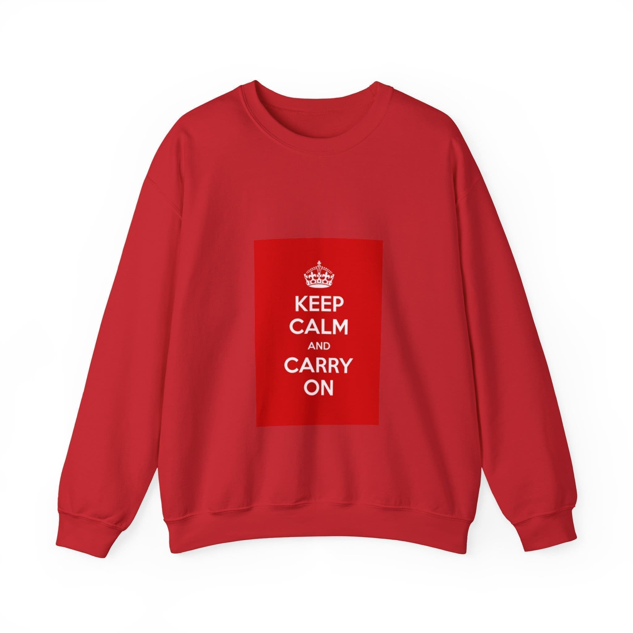 Keep Calm and Carry On Crewneck Sweatshirt Red 4XL