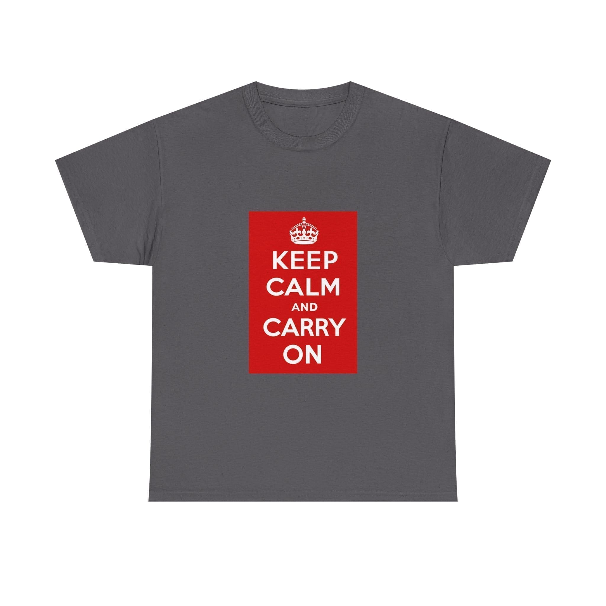 Keep Calm and Carry On T-Shirt Charcoal 5XL