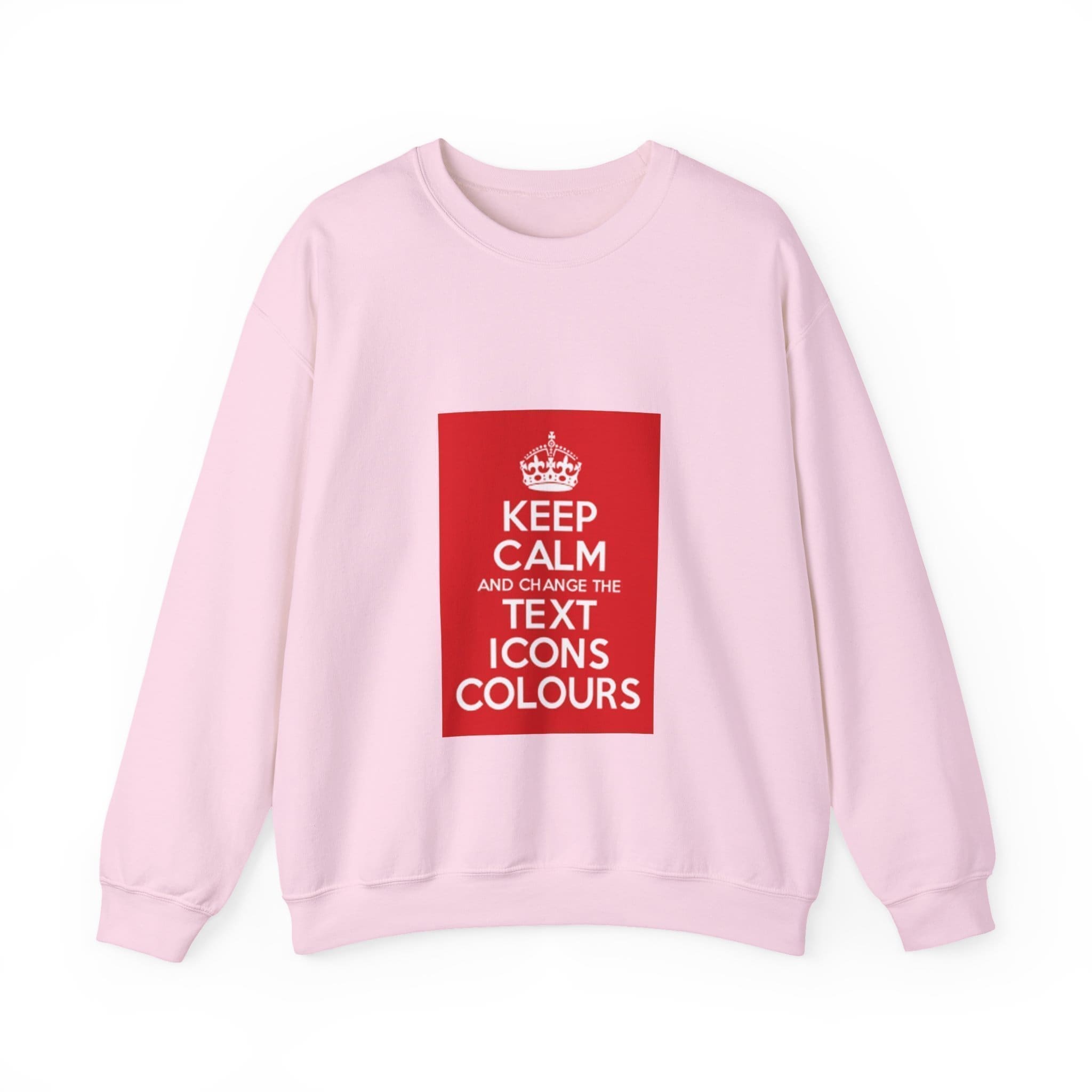 Keep Calm customizable crewneck sweatshirt Light Pink 3XL