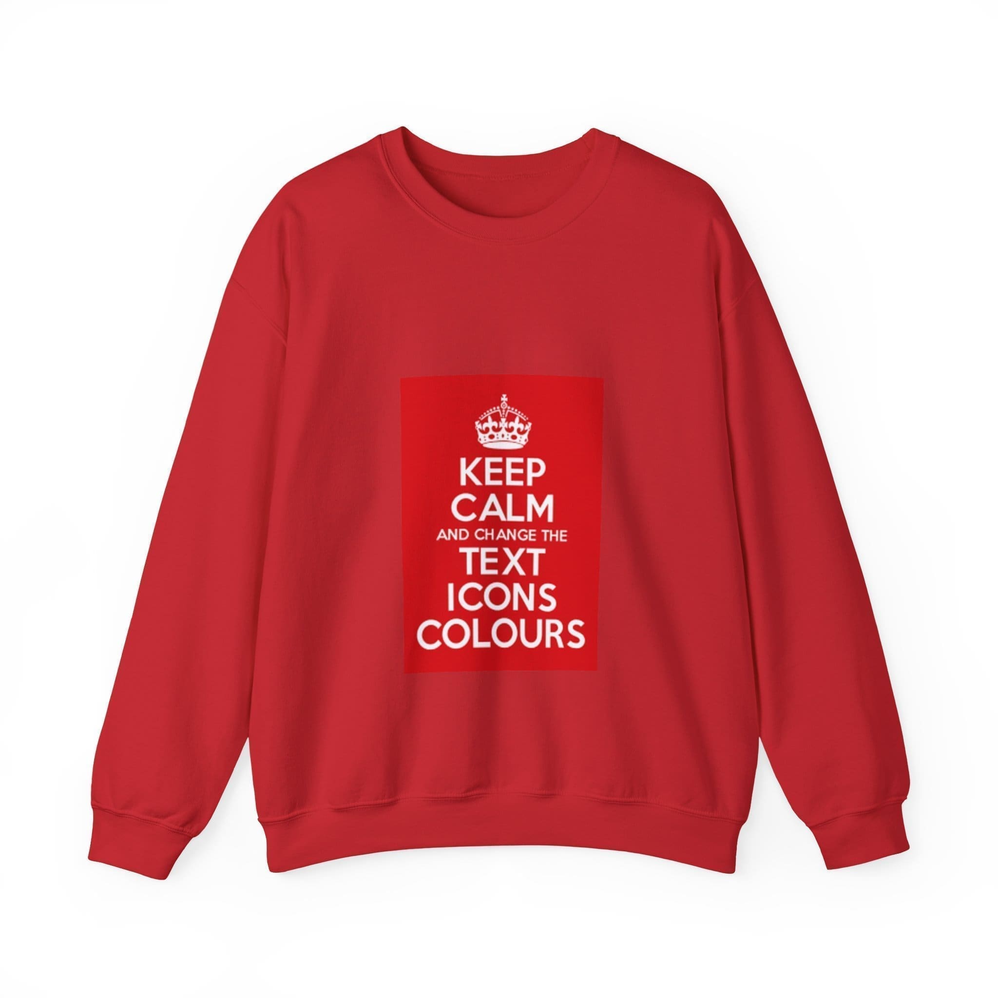 Keep Calm customizable crewneck sweatshirt Red 4XL