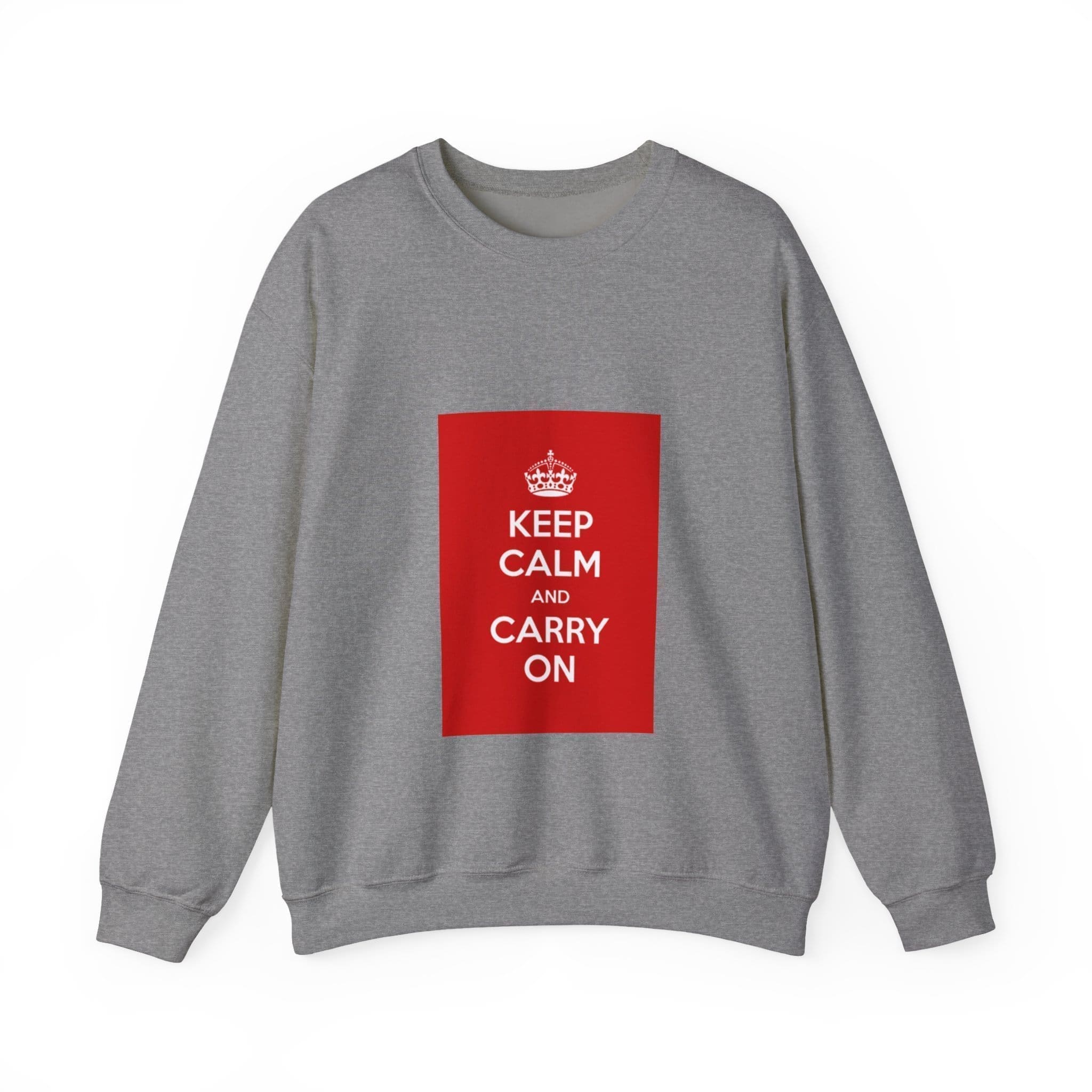 Keep Calm and Carry On Crewneck Sweatshirt Graphite Heather 3XL