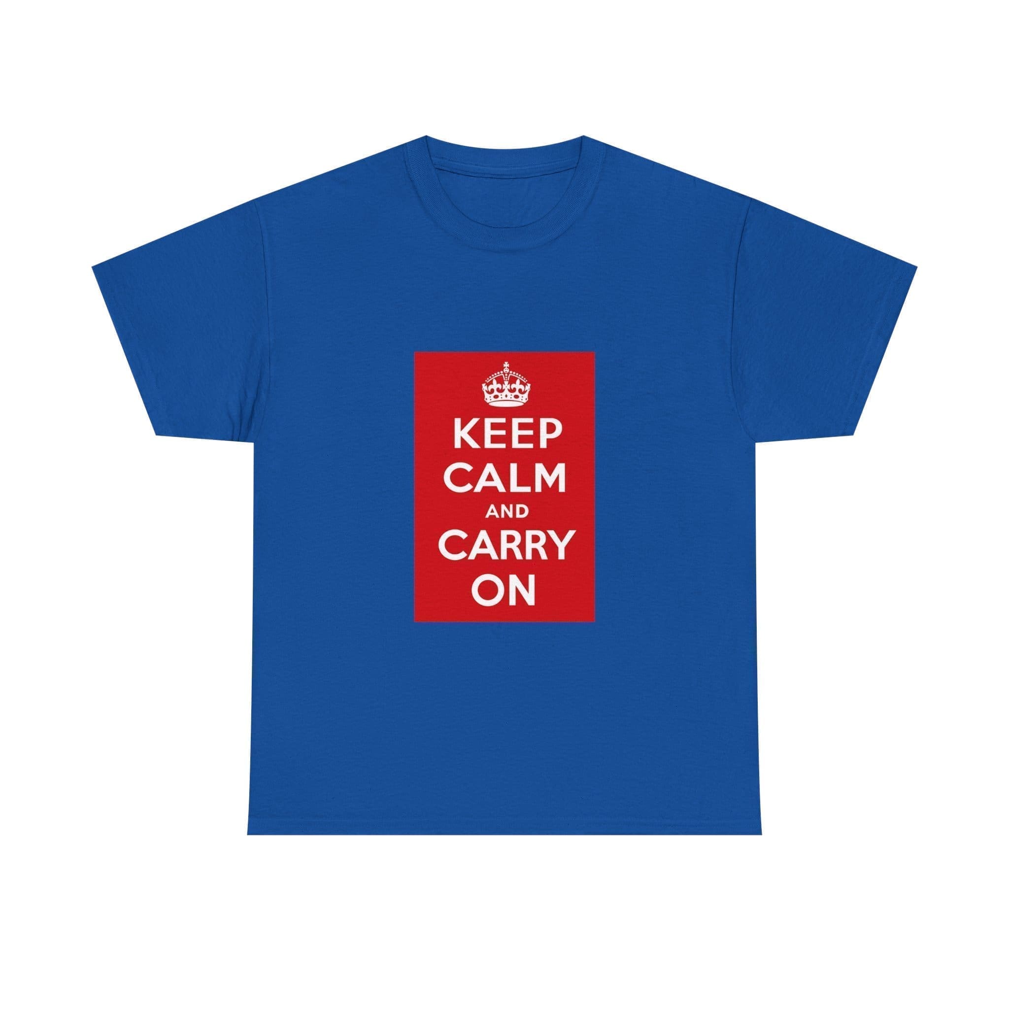 Keep Calm and Carry On T-Shirt Royal 5XL